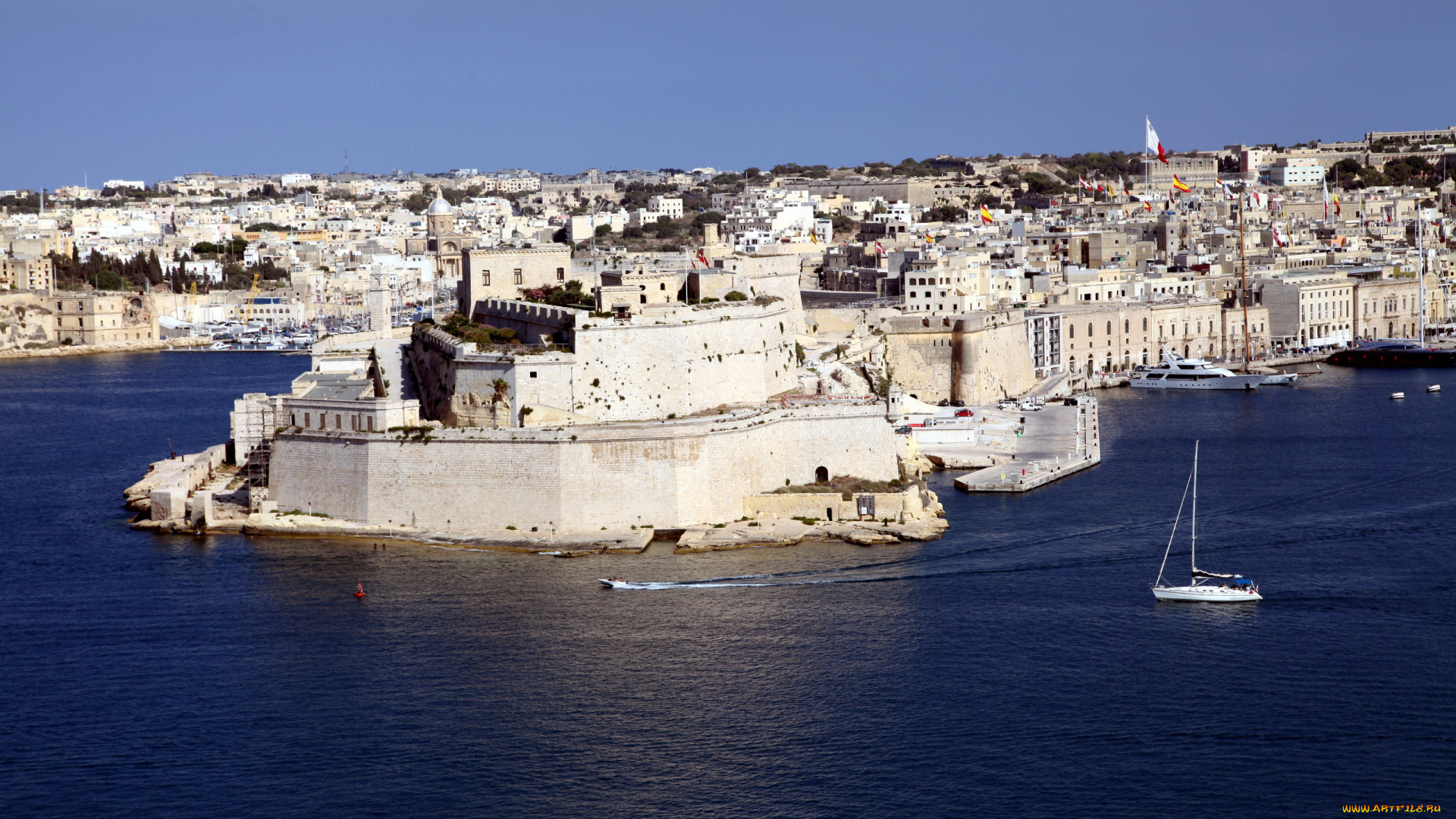 города, валетта, , мальта, панорама