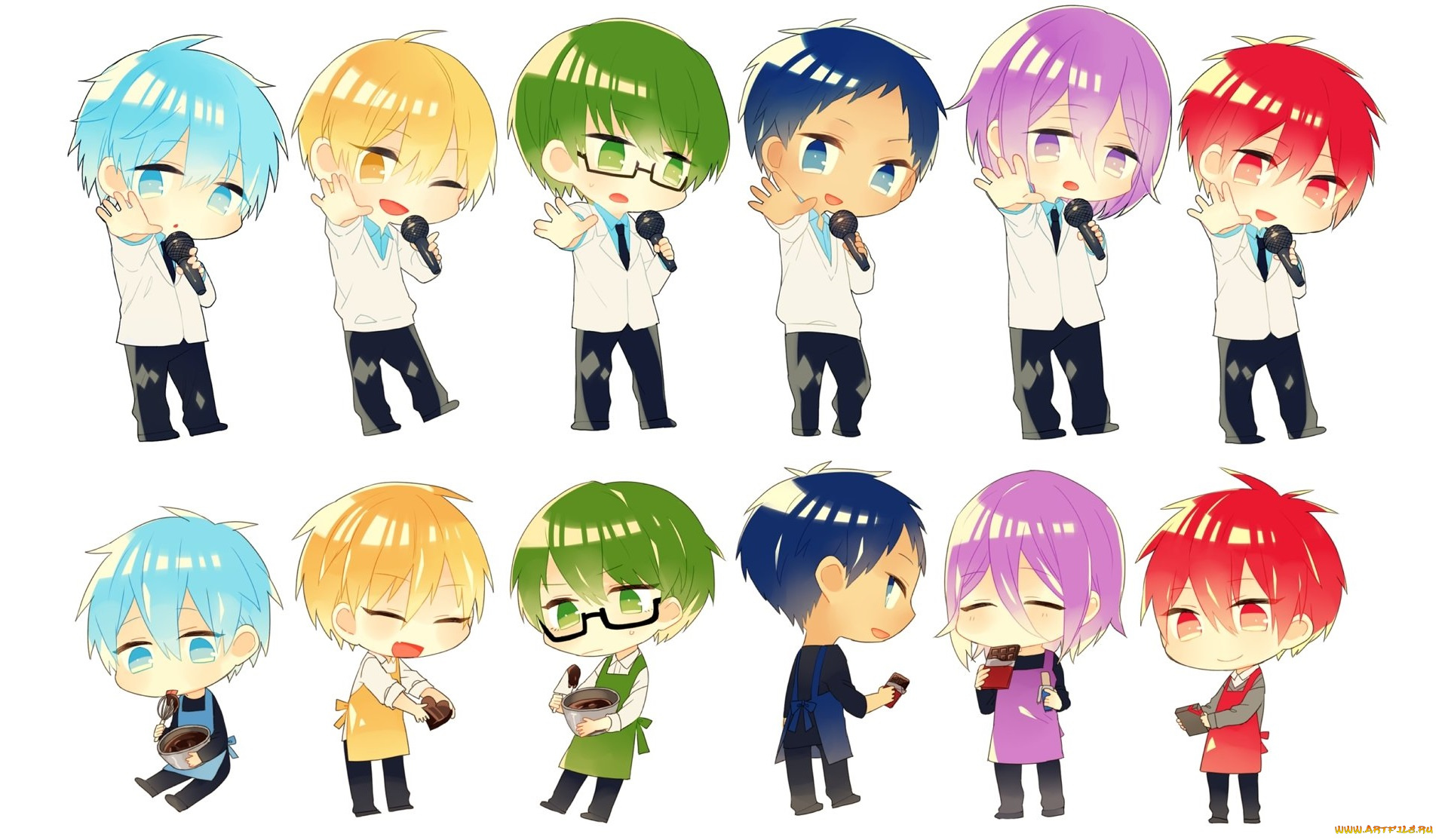 аниме, kuroko, no, baske, малыши