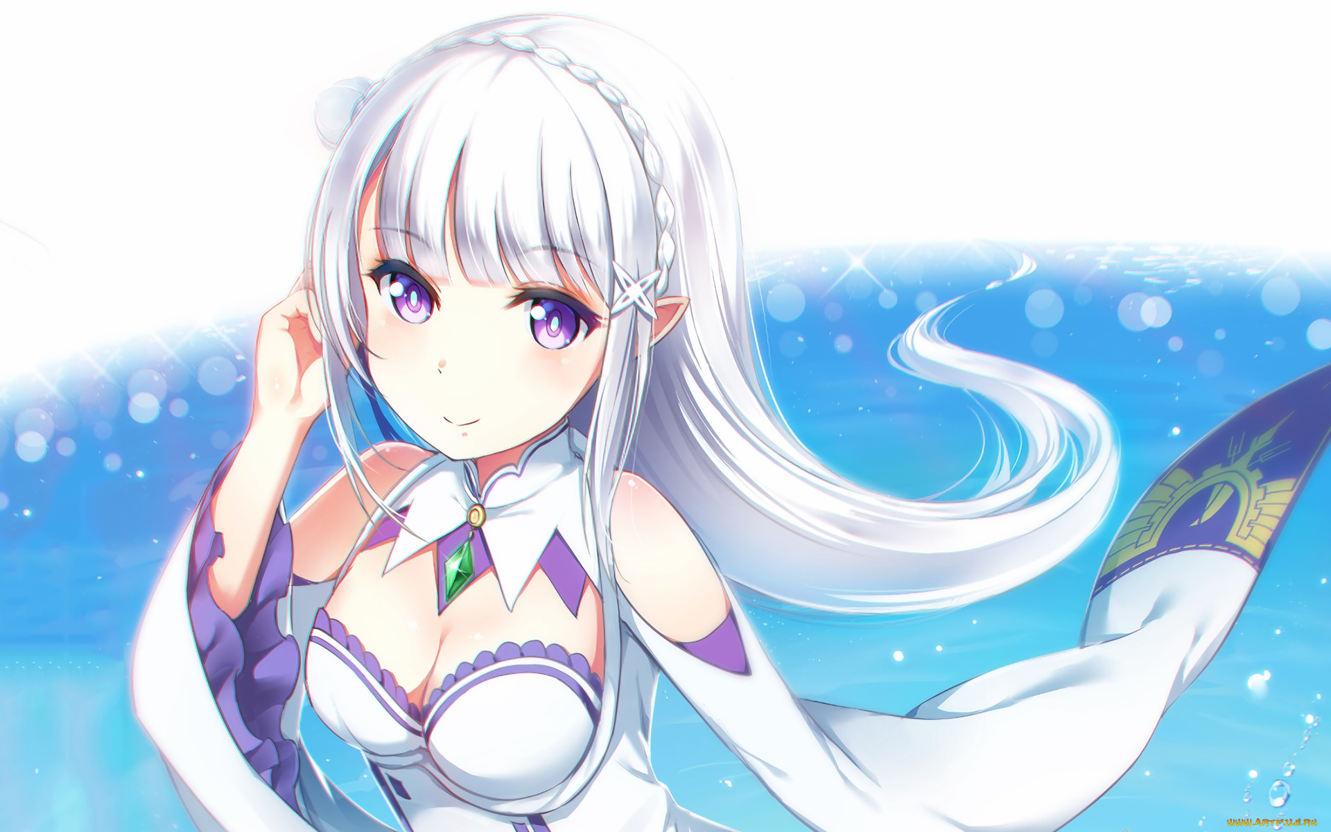 аниме, re, , zero, kara, hajimeru, isekai, seikatsu, взгляд, эльфийка, фон