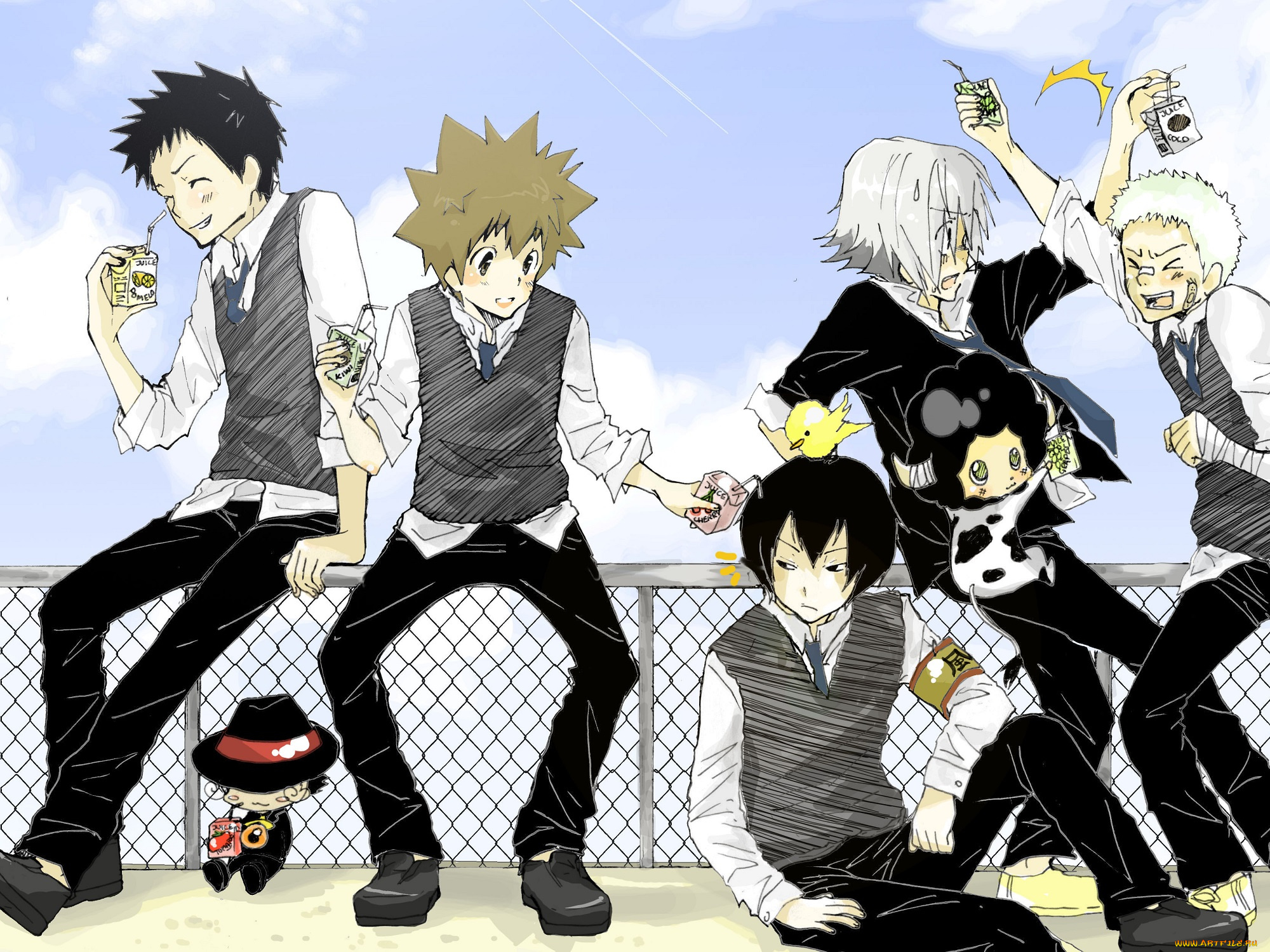 аниме, katekyo, hitman, reborn, парни