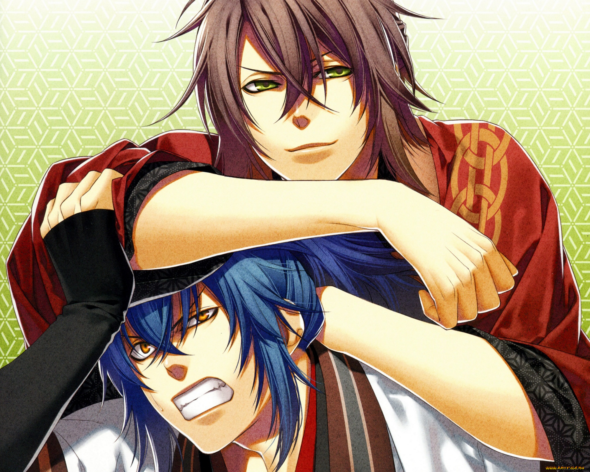 аниме, hakuoki, парни