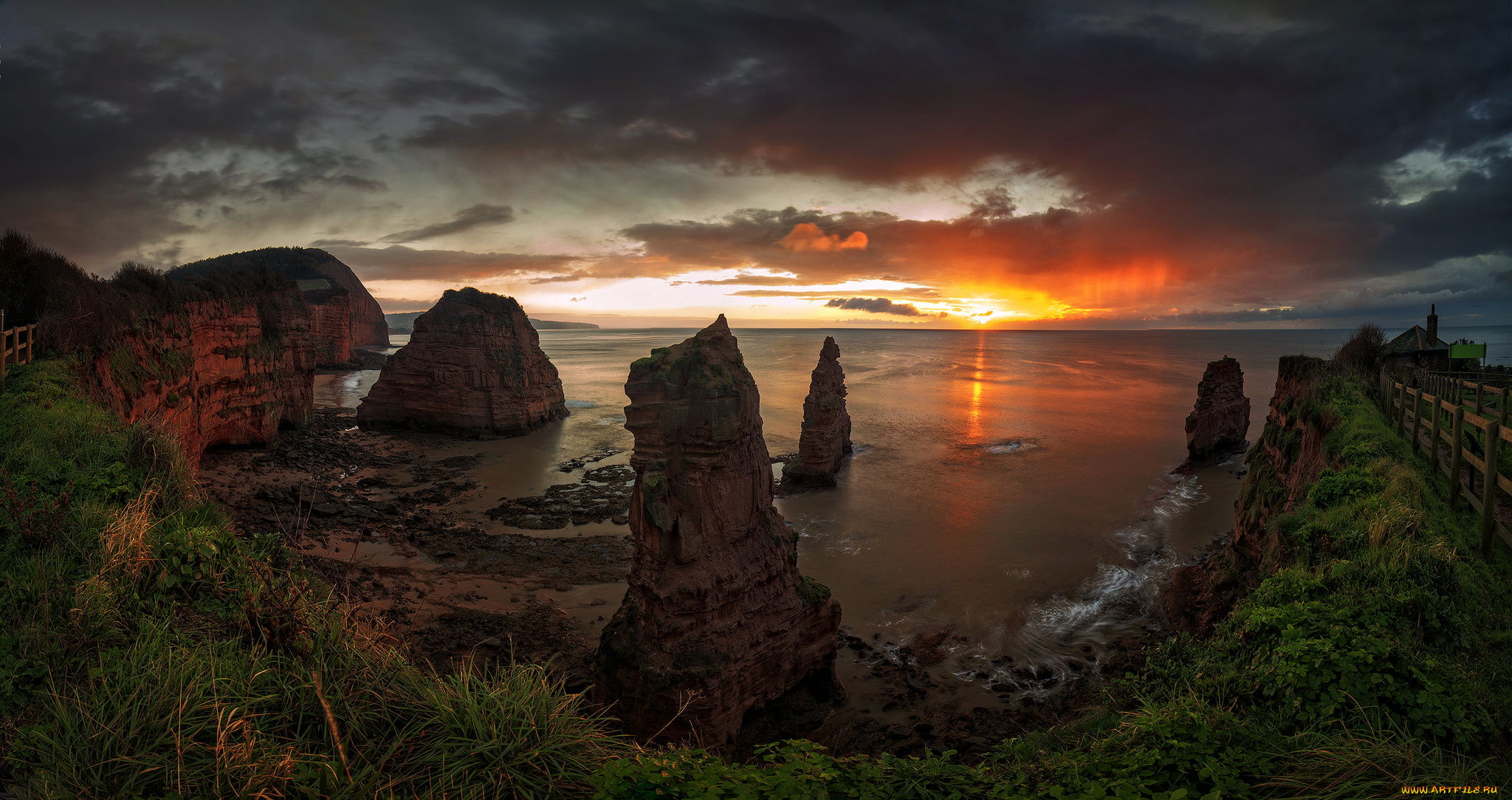 природа, побережье, море, берег