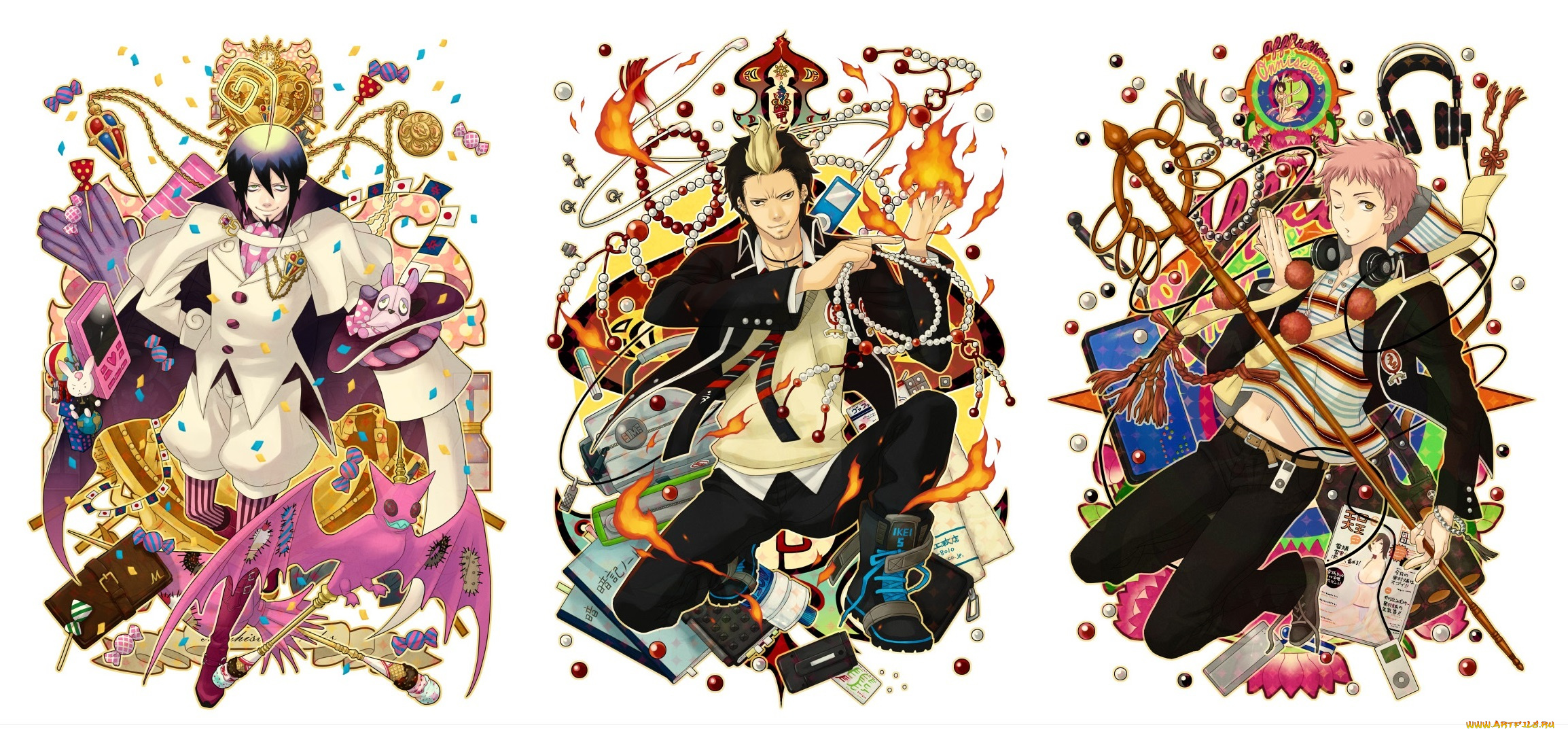 аниме, ao, no, exorcist, парни