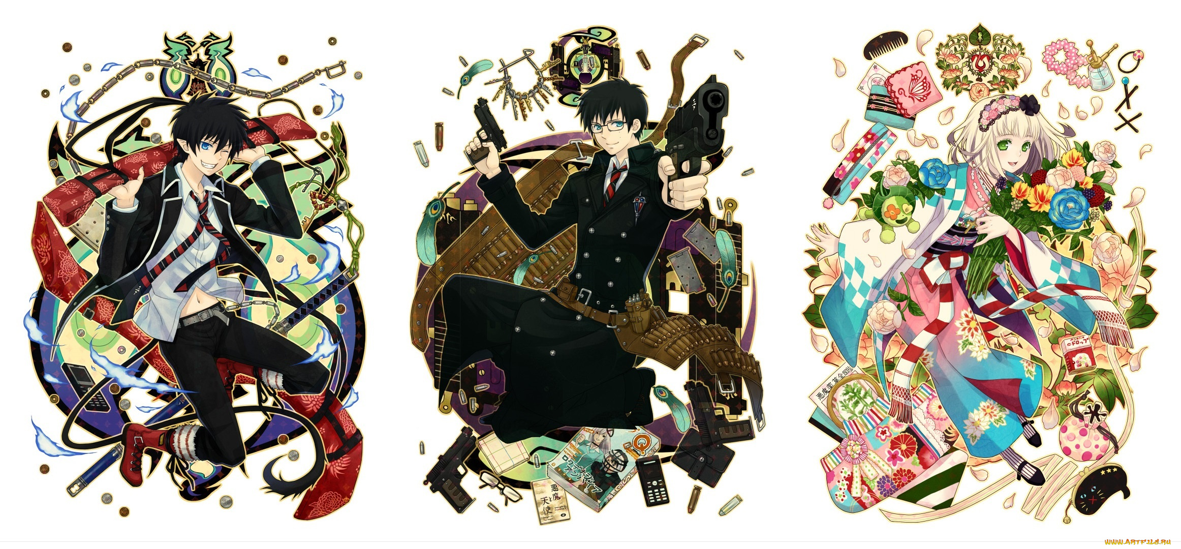 аниме, ao, no, exorcist, парни