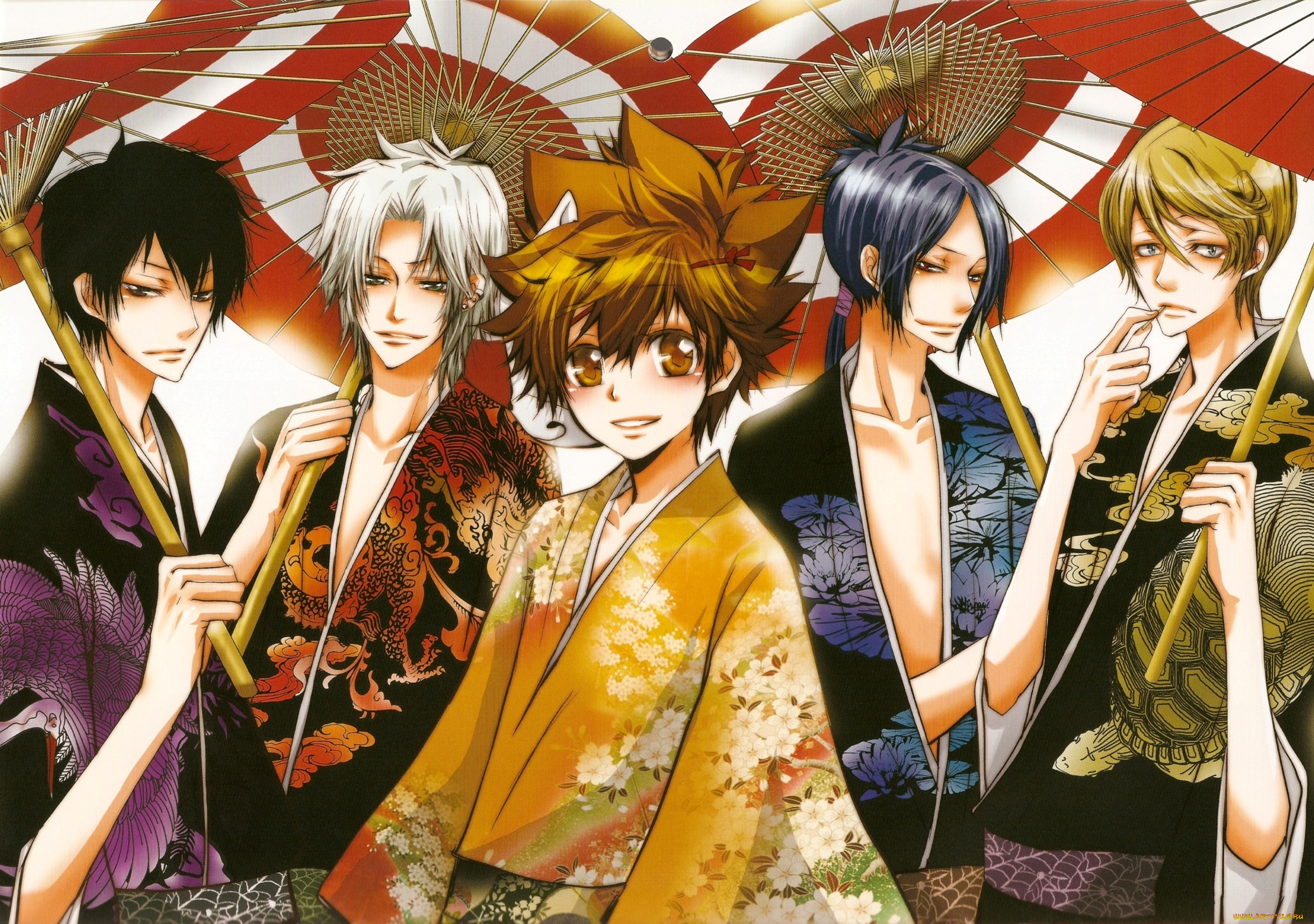 аниме, katekyo, hitman, reborn, парни