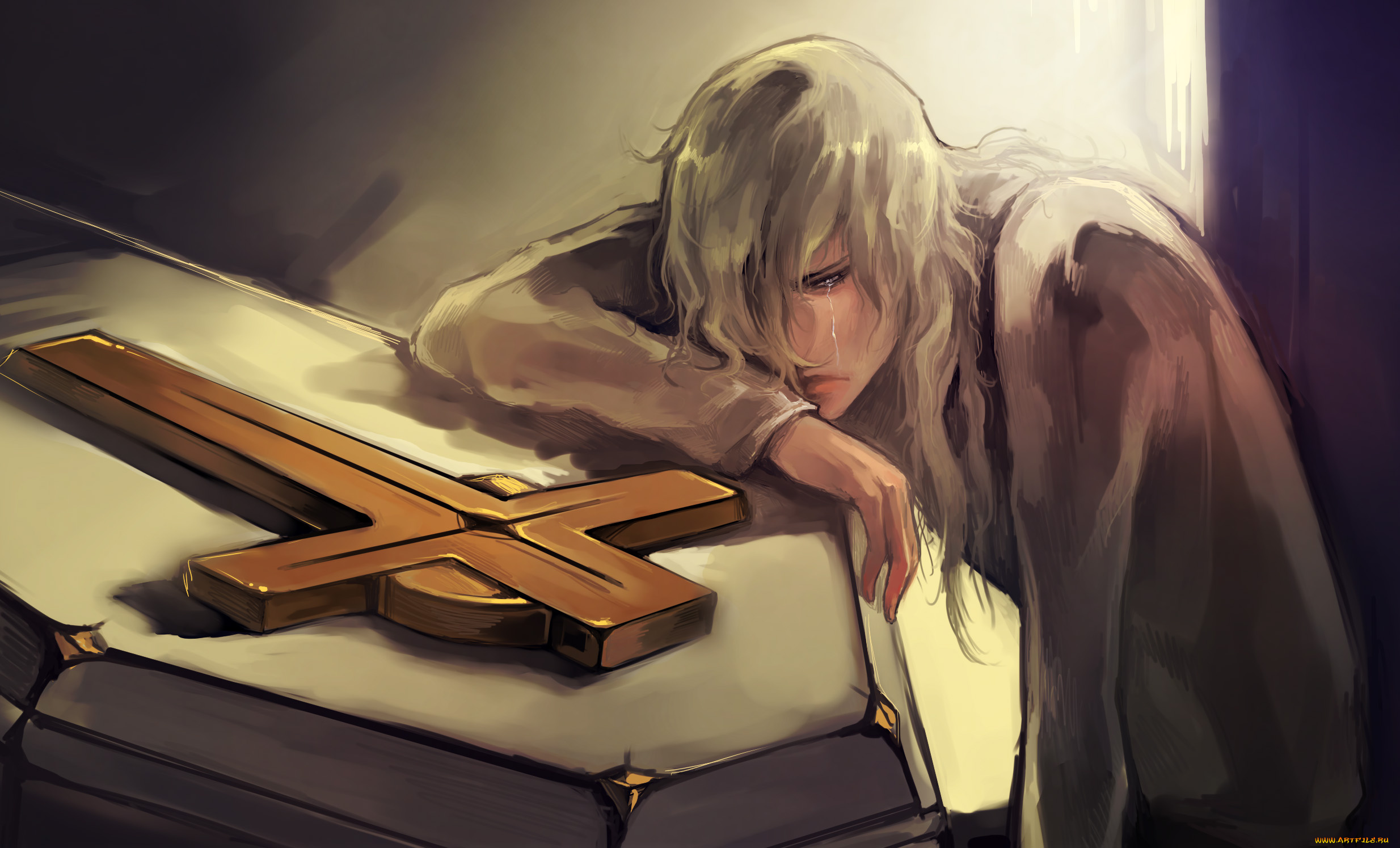 аниме, noblesse, вампир, франкинштейн, гроб, крест