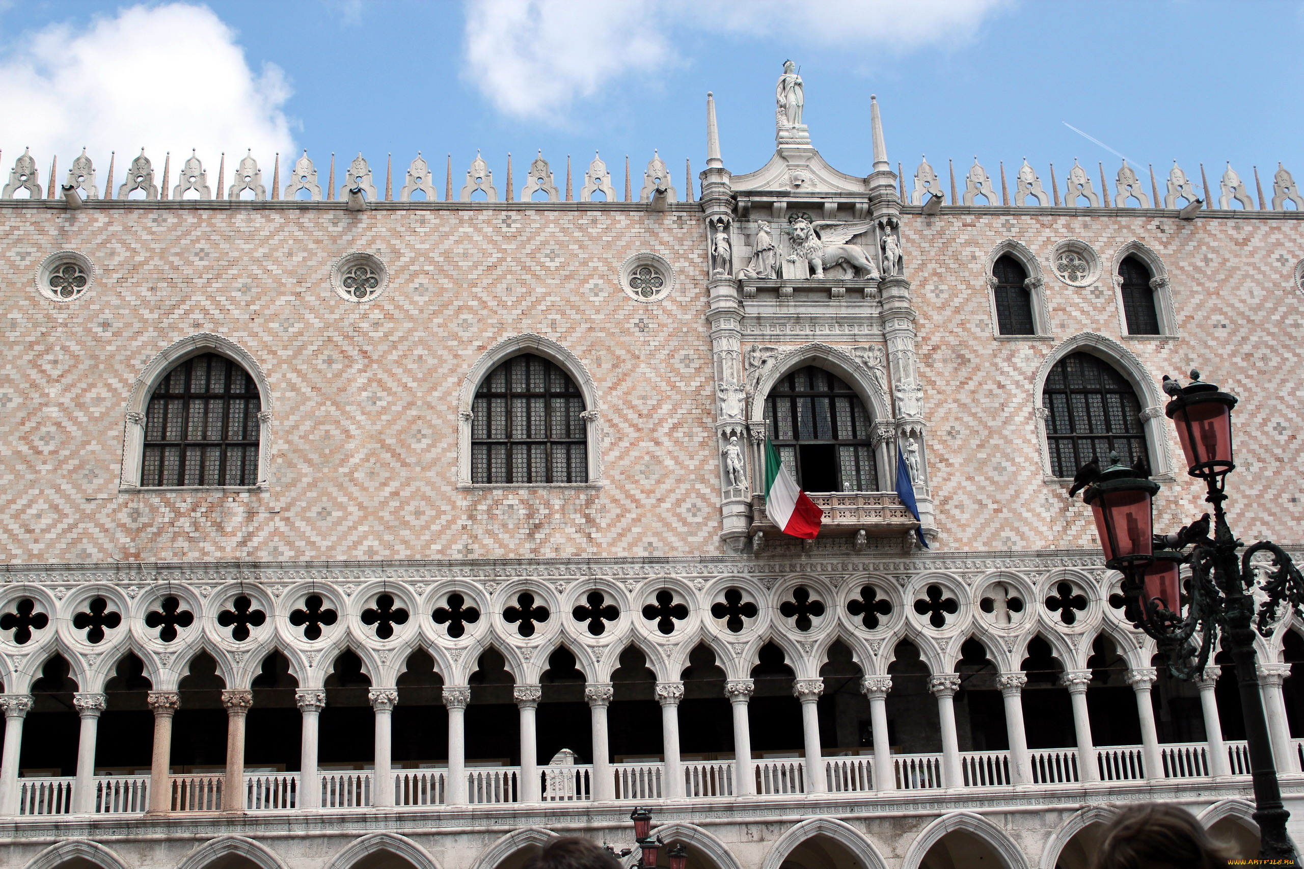 города, венеция, , италия, здание, фонарь