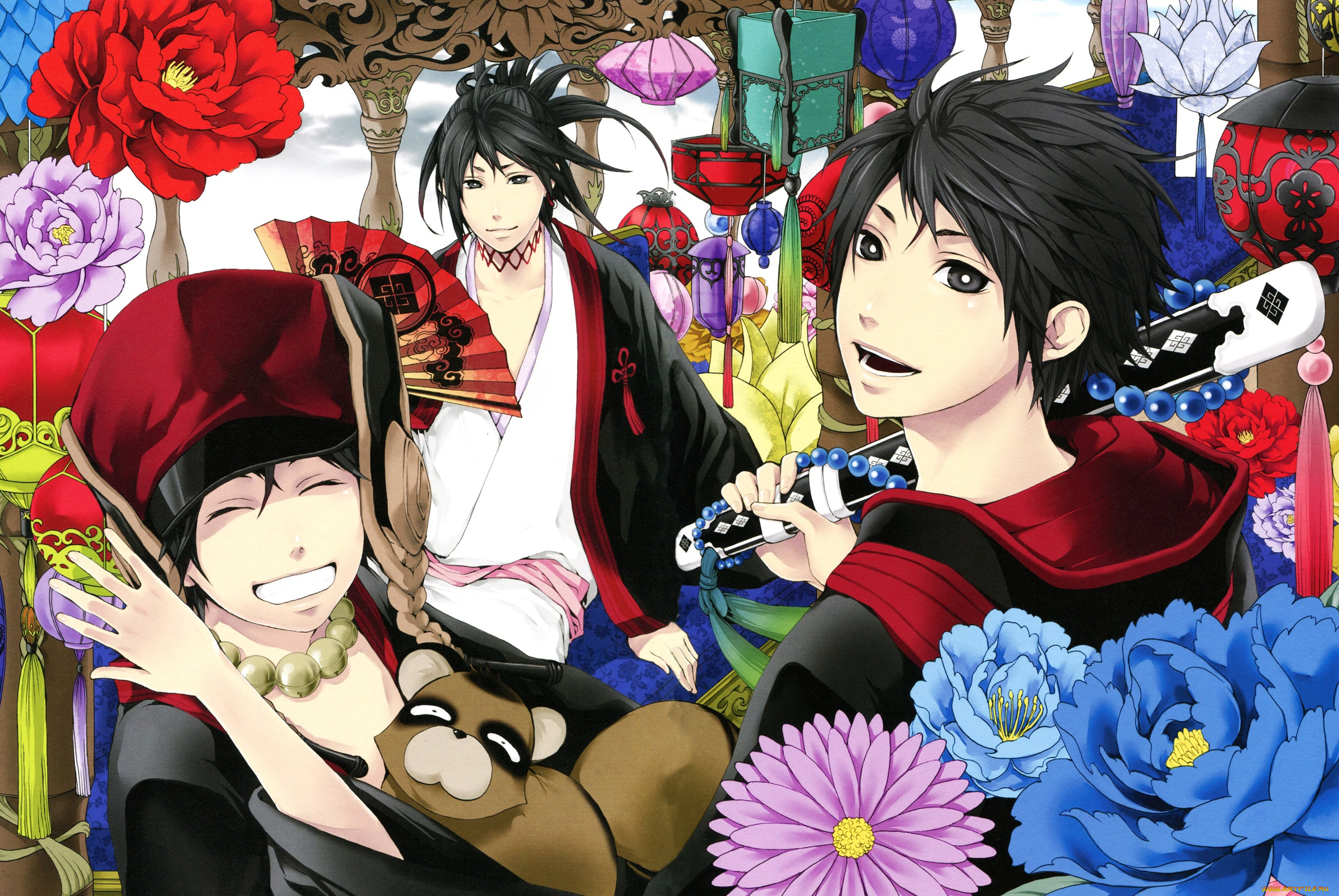 аниме, donten, ni, warau, парни, братья, кумо