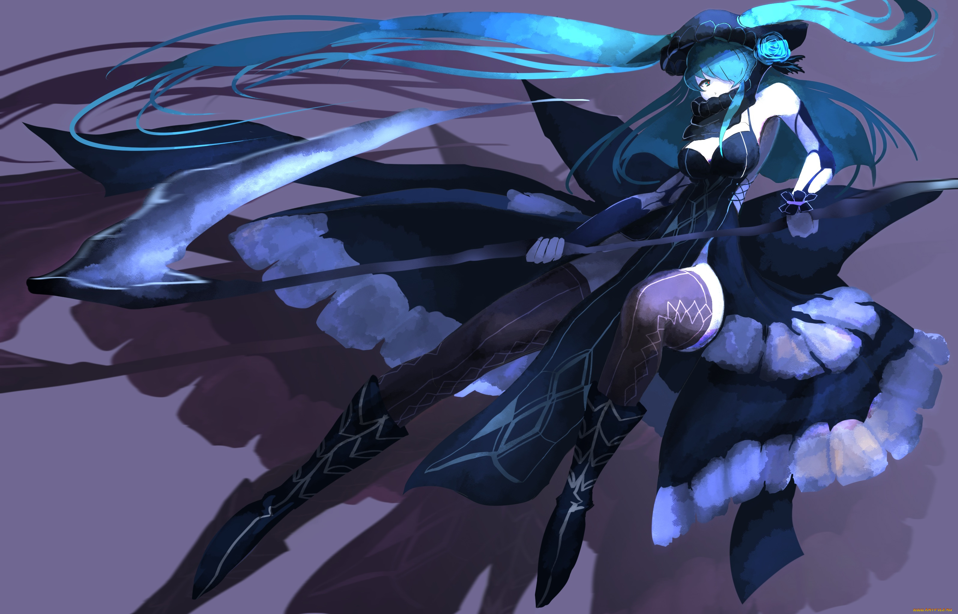 аниме, vocaloid, коса, девушка