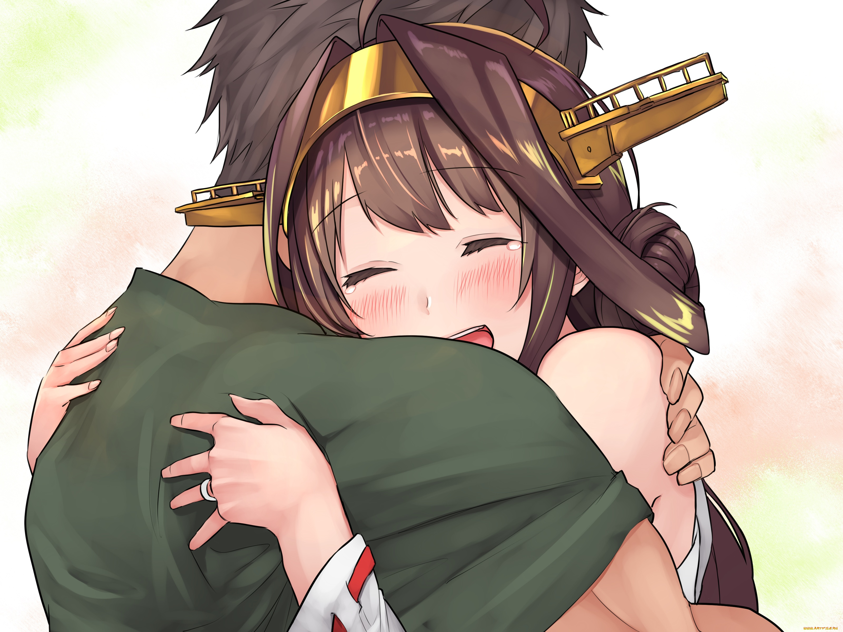 аниме, kantai, collection, обнимашки