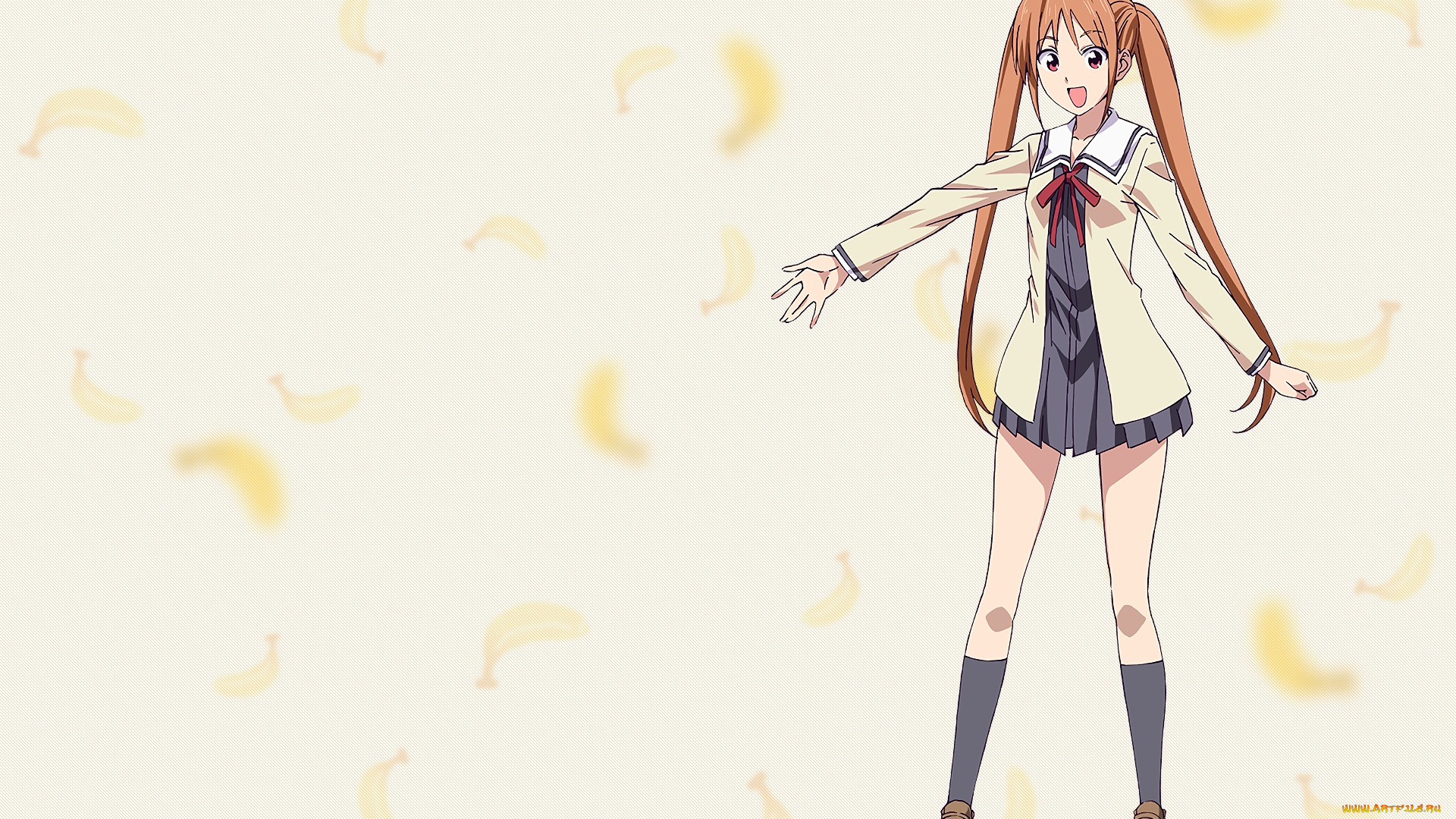 aho, girl, аниме, девушка, взгляд, фон