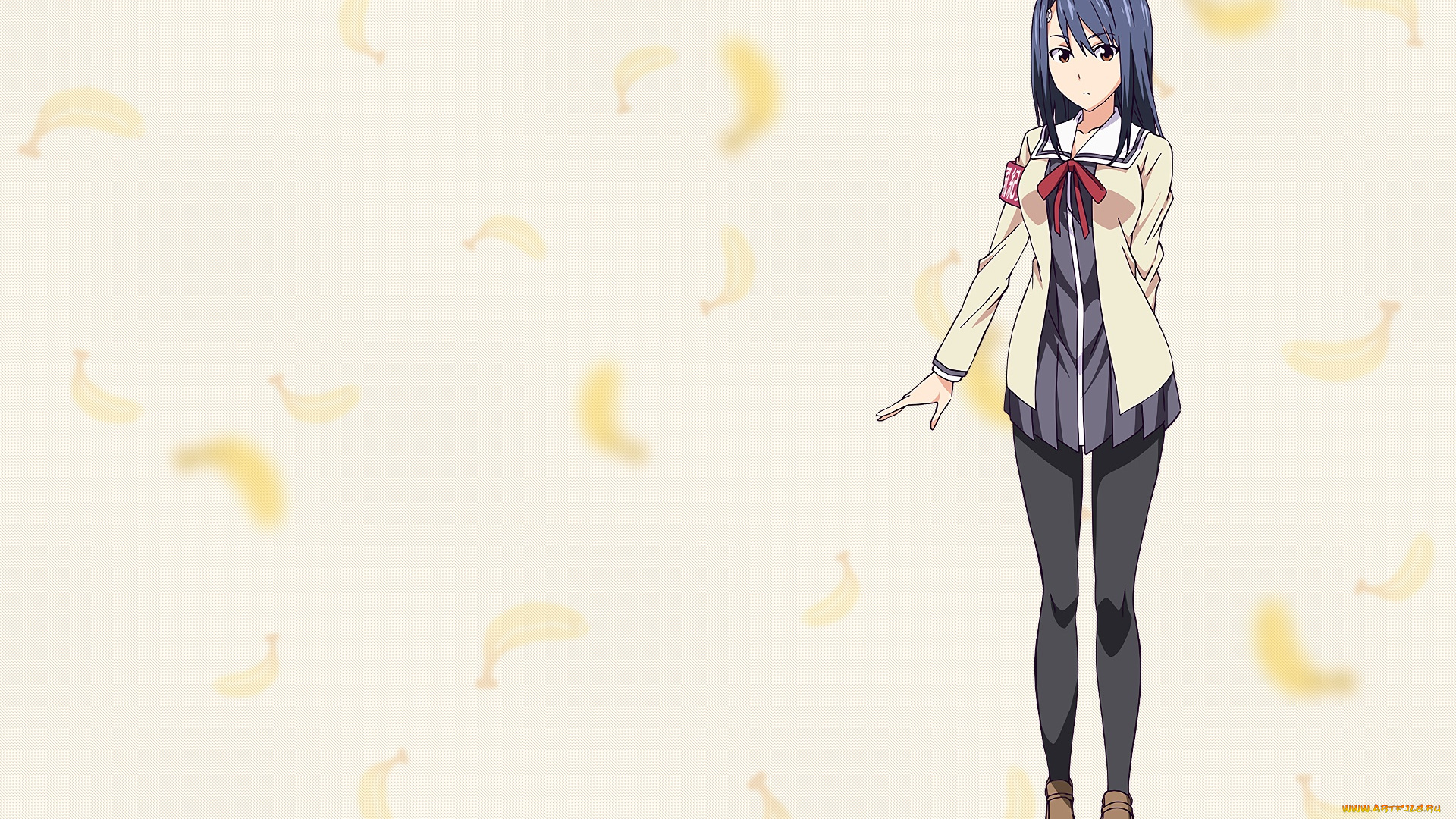 aho, girl, аниме, фон, взгляд, девушка