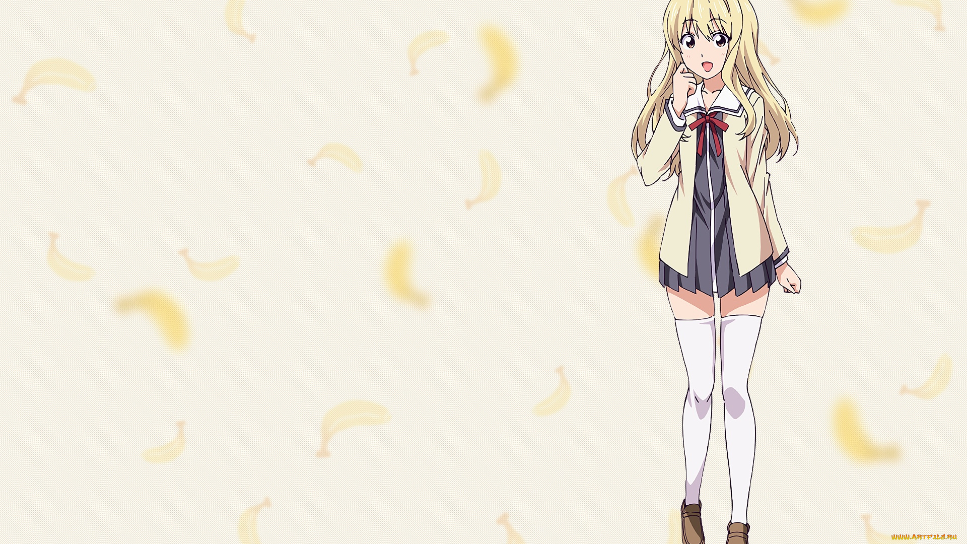 aho, girl, аниме, взгляд, фон, девушка