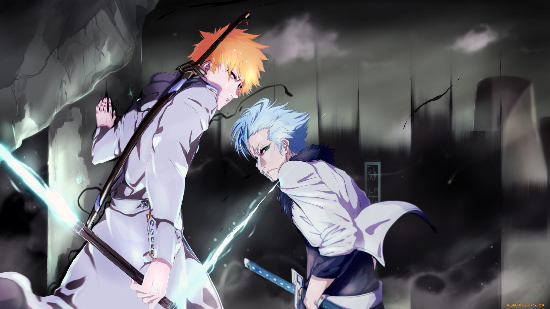 аниме, bleach, kurosaki, asian, captain, гримджоу, anime