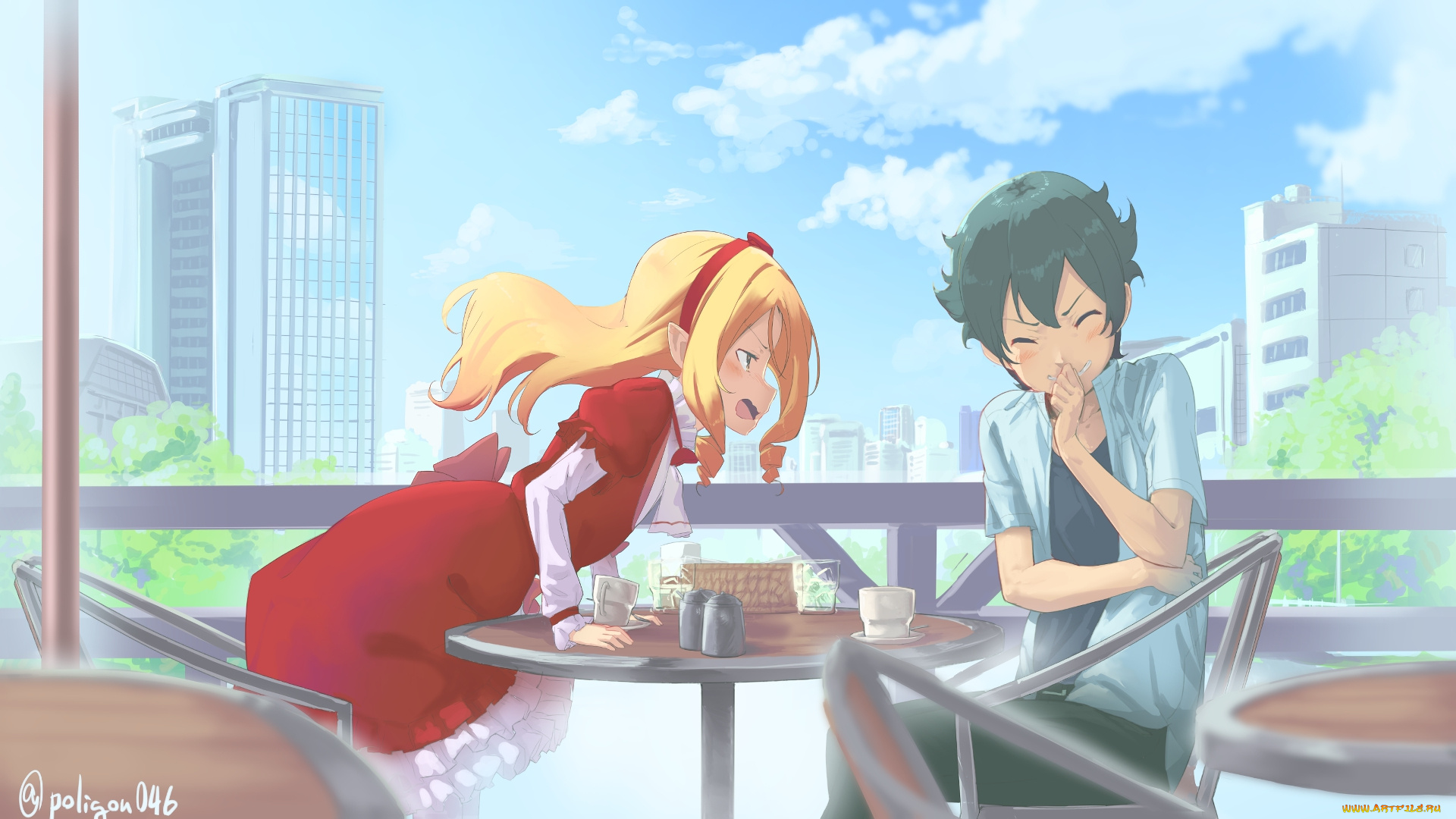 аниме, eromanga-sensei, фон, взгляд, девушка