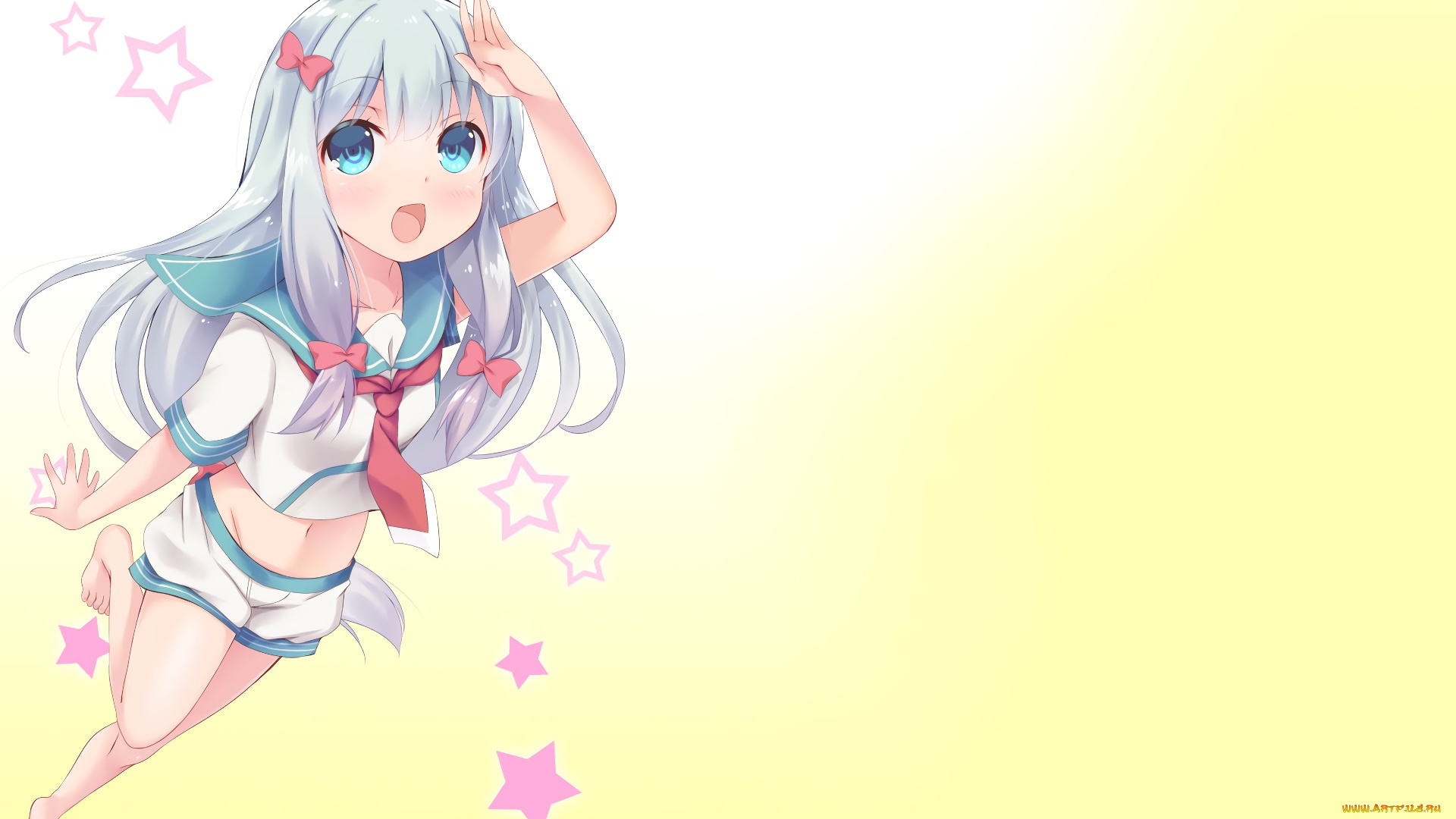 аниме, eromanga-sensei, взгляд, девушка, фон