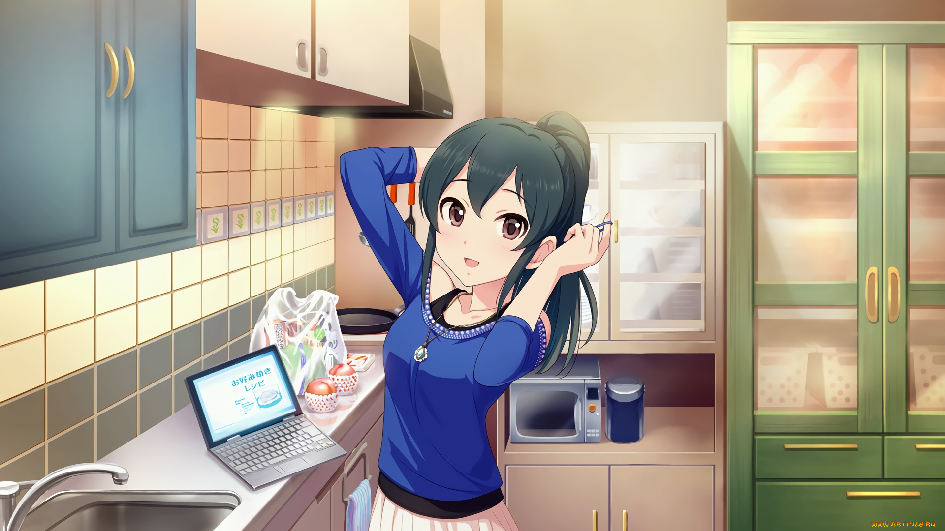 аниме, idolm@ster, фон, взгляд, девушка