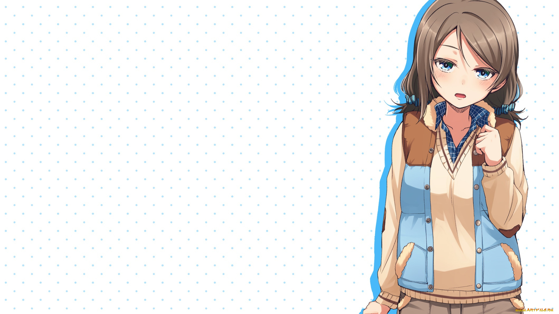 аниме, love, live, , school, idol, project, девушка, фон, взгляд