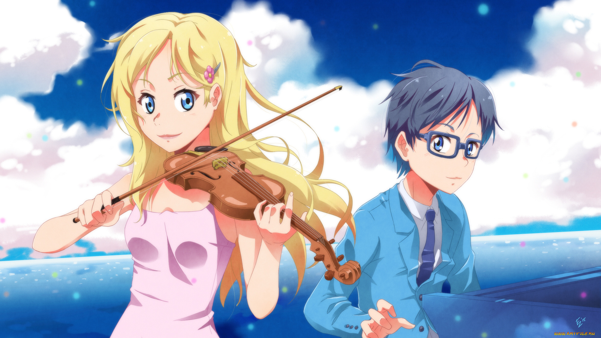 аниме, shigatsu, wa, kimi, no, uso, твоя, апрельская, ложь