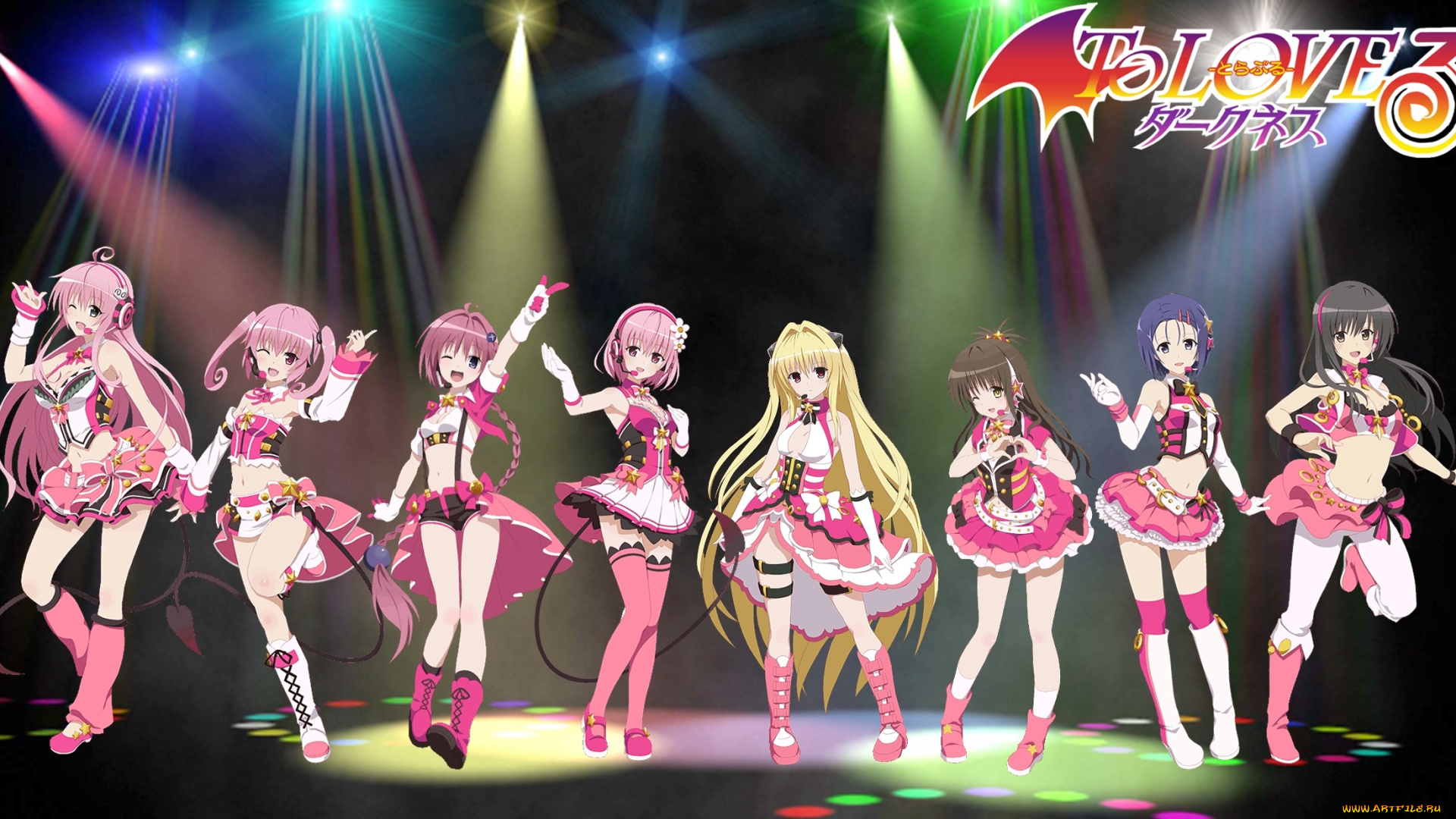 аниме, to, love, ru, фон, взгляд, девушки