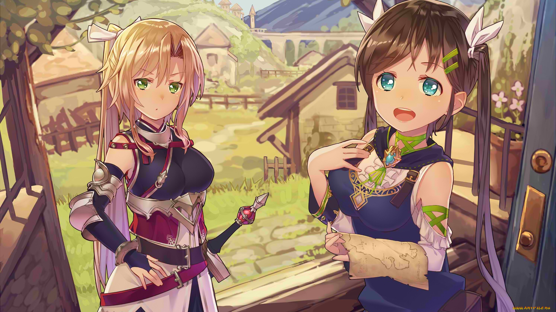 аниме, unknown, , другое, взгляд, девушки, фон