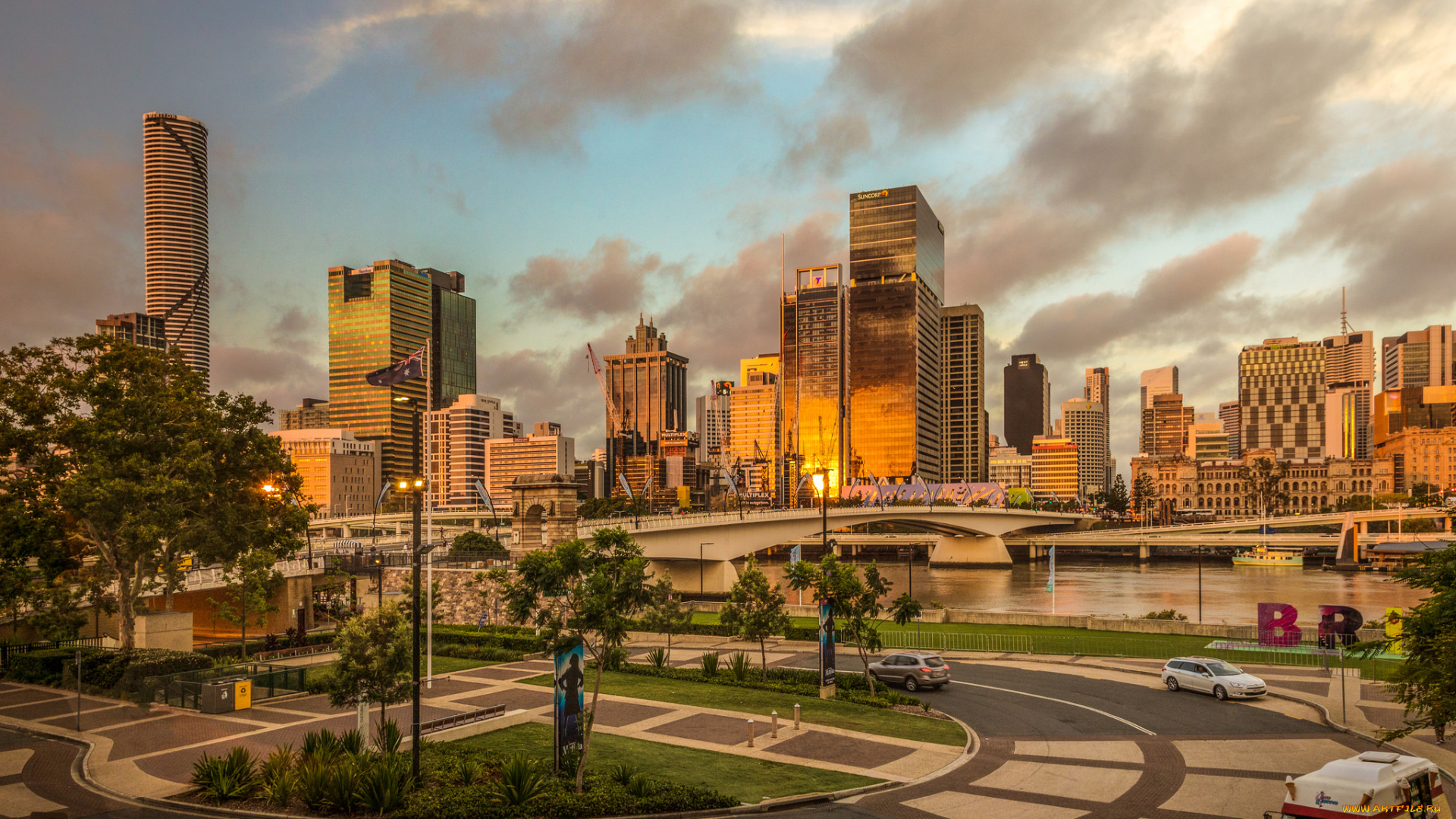 brisbane, river, города, брисбен, , австралия, город, река