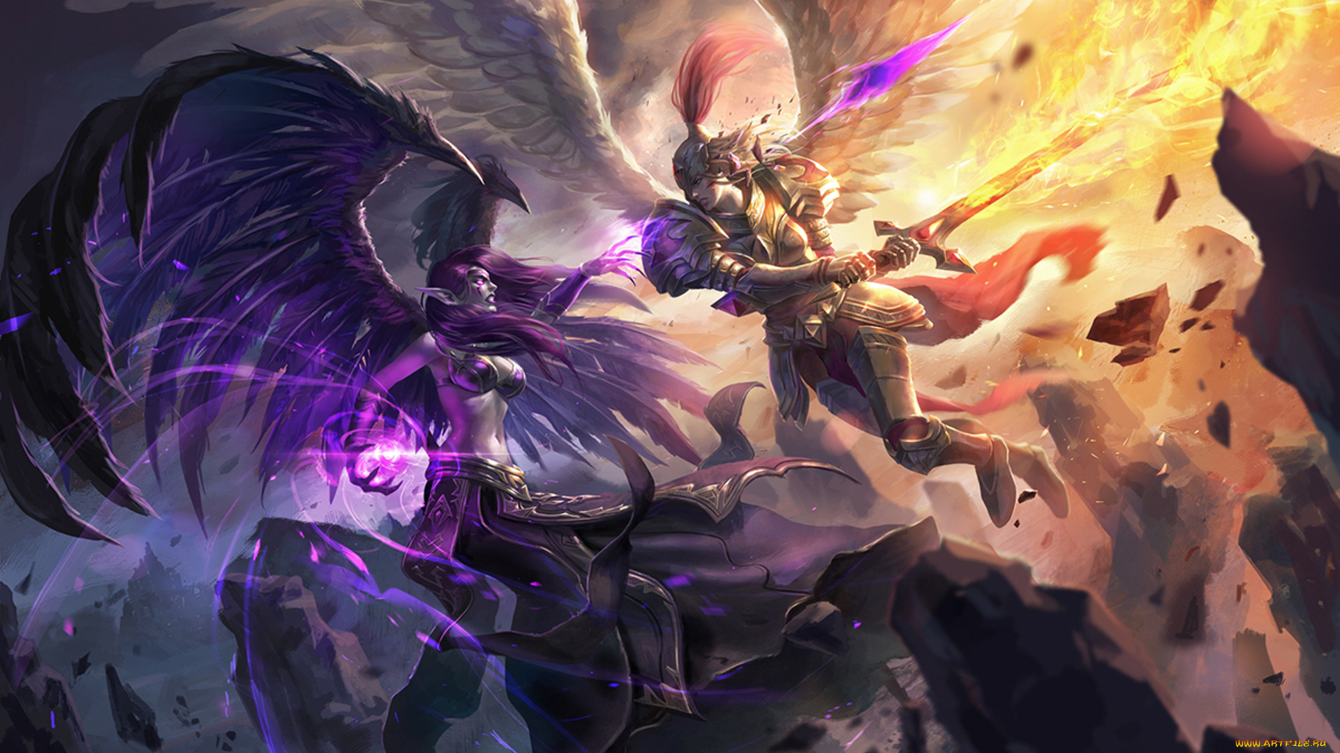 видео, игры, league, of, legends, онлайн, action, ролевая, league, of, legends, morgana, kayle