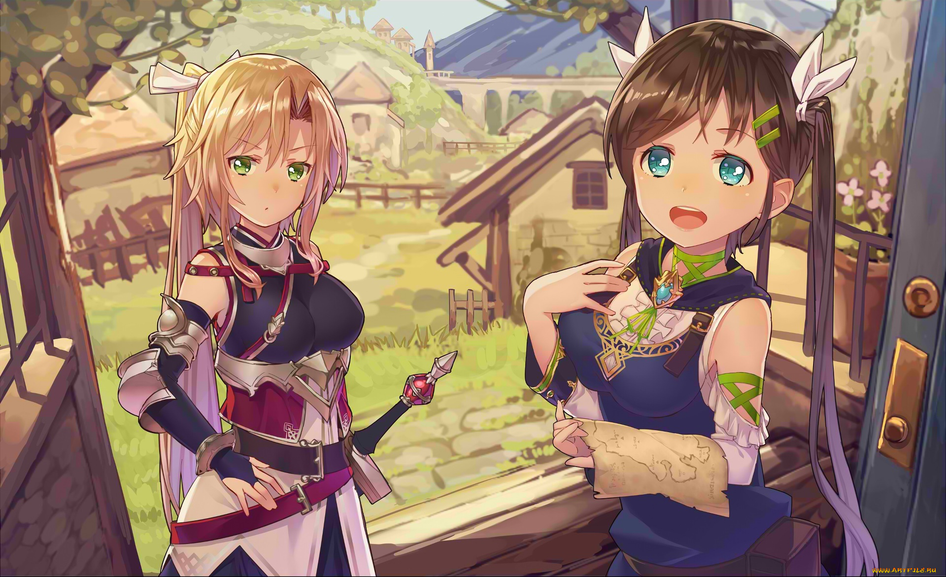 аниме, unknown, , другое, взгляд, девушки, фон