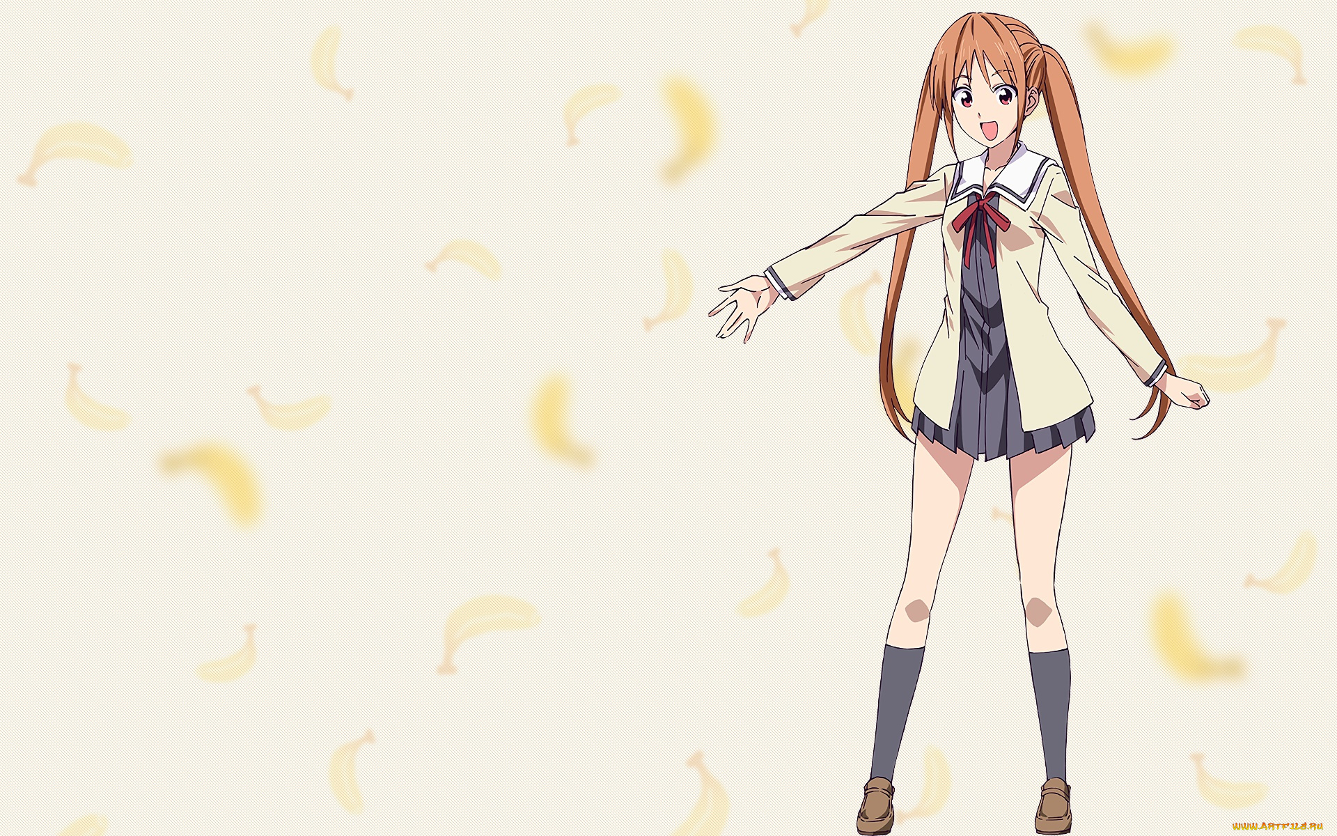 aho, girl, аниме, девушка, взгляд, фон