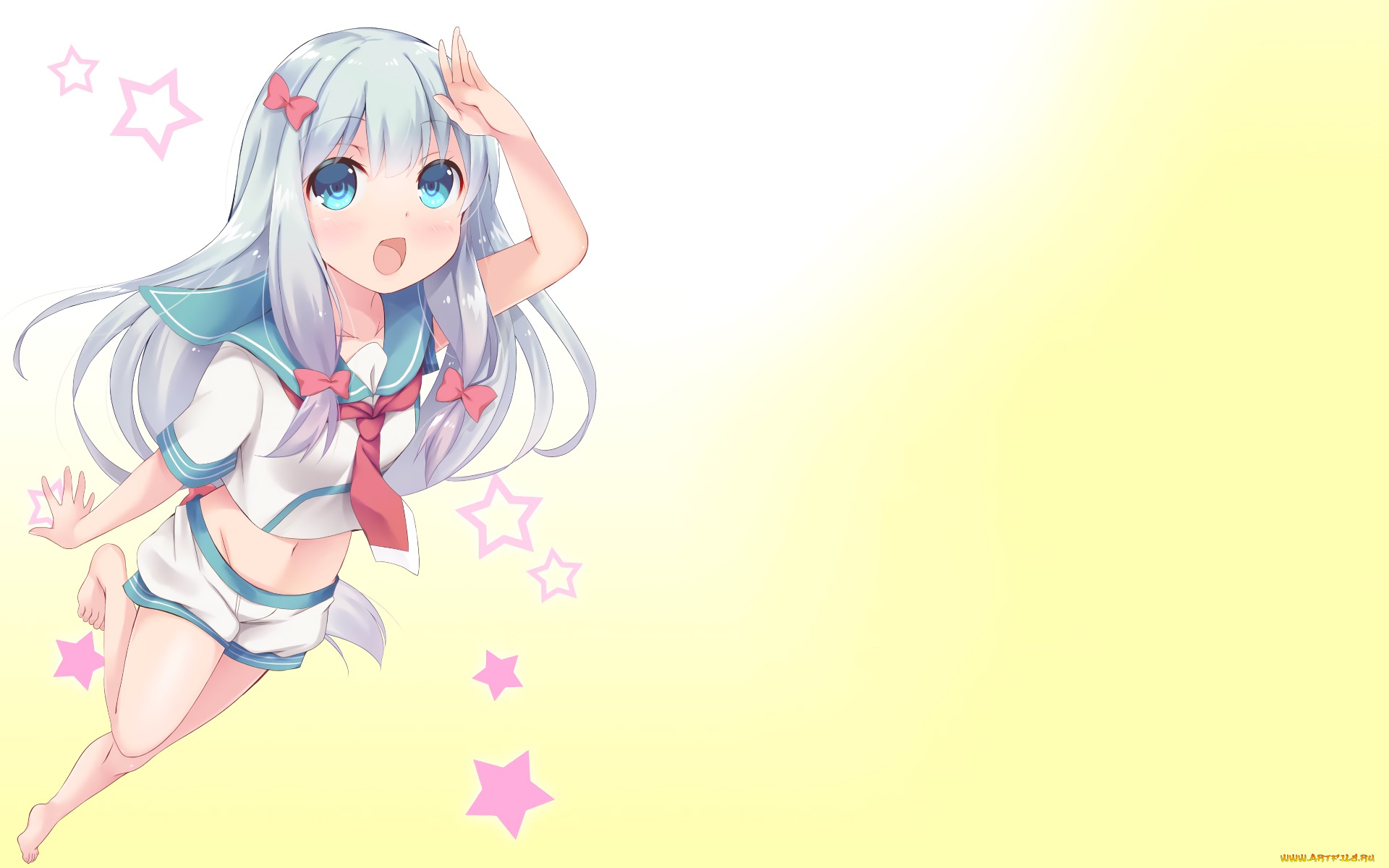 аниме, eromanga-sensei, взгляд, девушка, фон