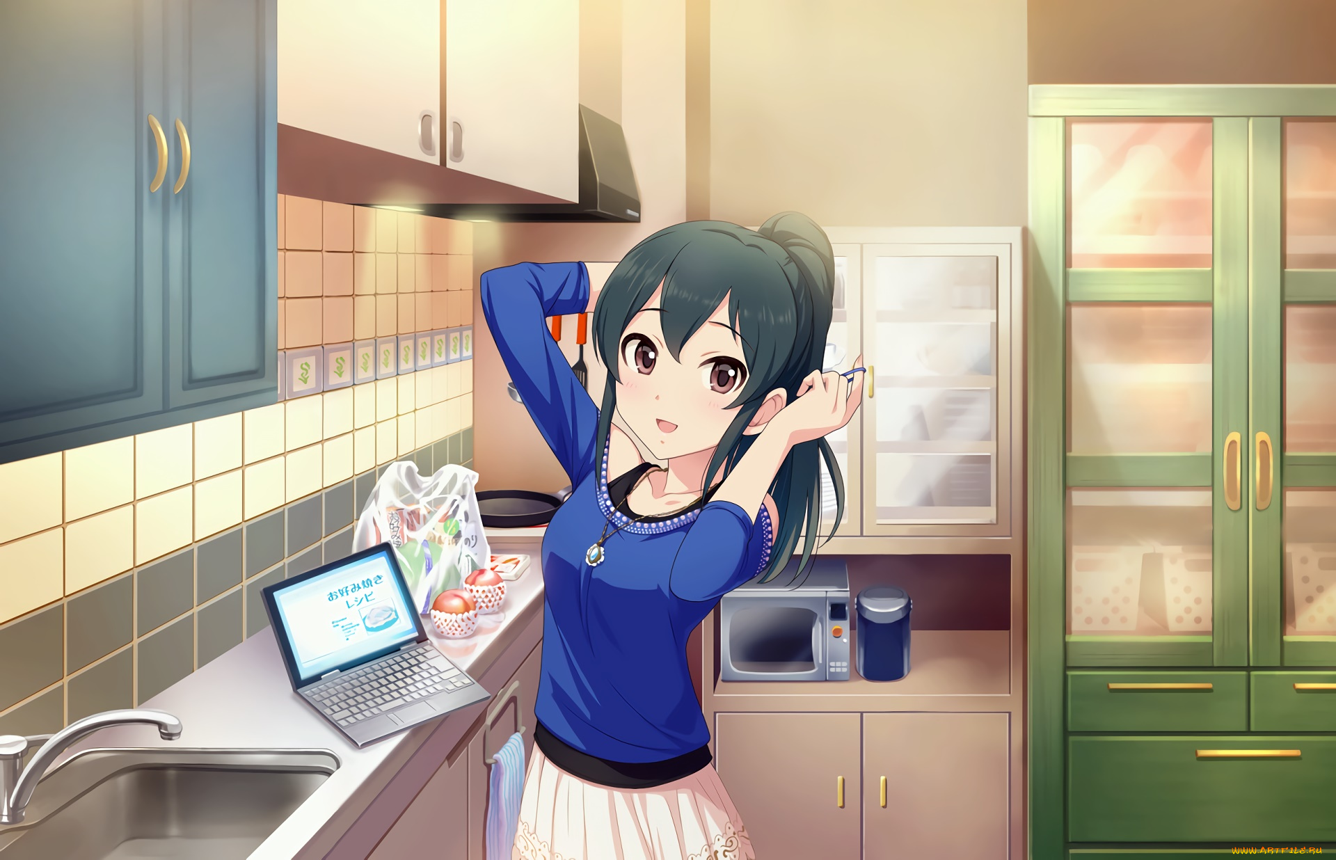 аниме, idolm@ster, фон, взгляд, девушка