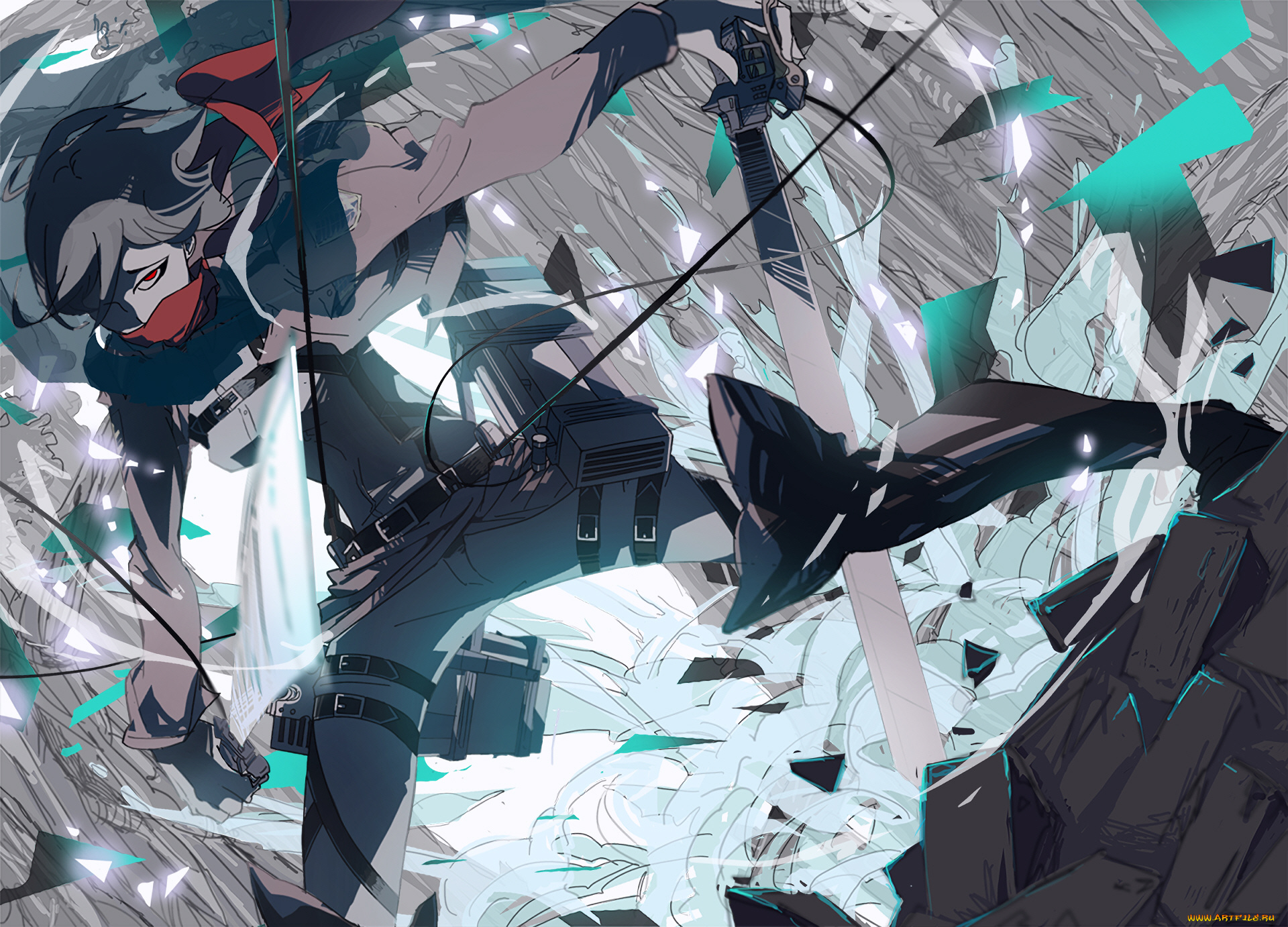 аниме, shingeki, no, kyojin, атака, титанов