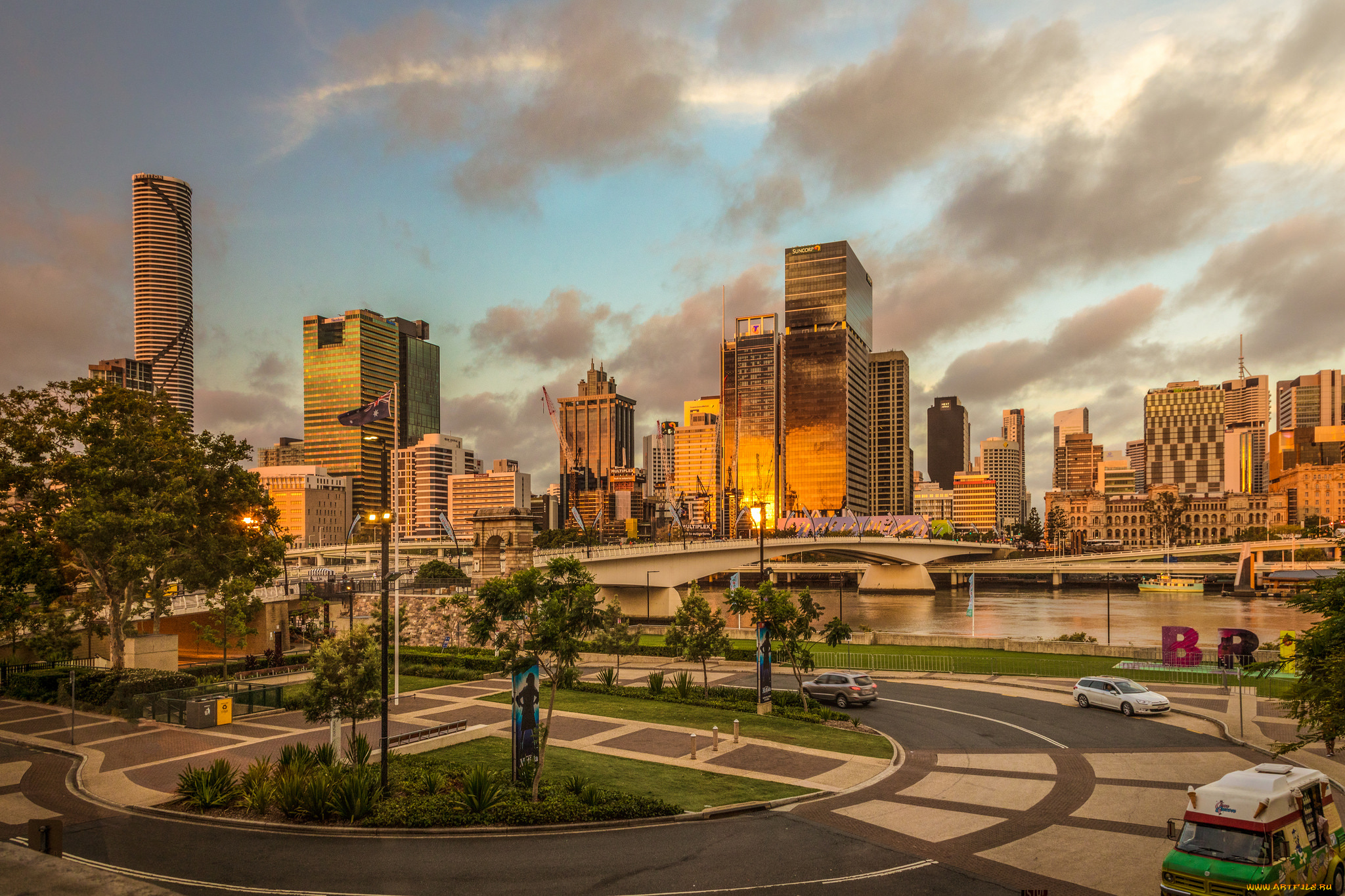 brisbane, river, города, брисбен, , австралия, город, река
