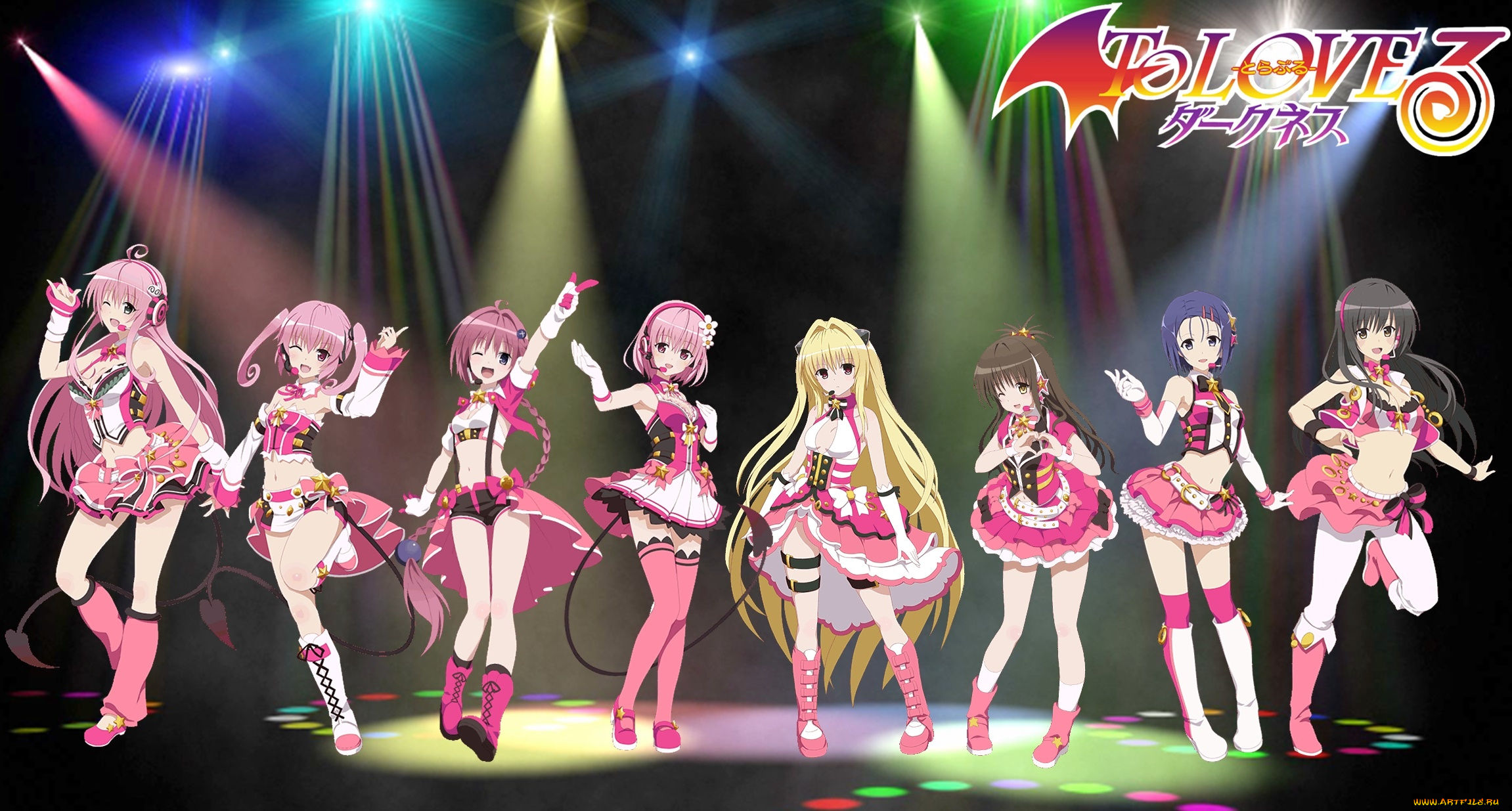 аниме, to, love, ru, фон, взгляд, девушки