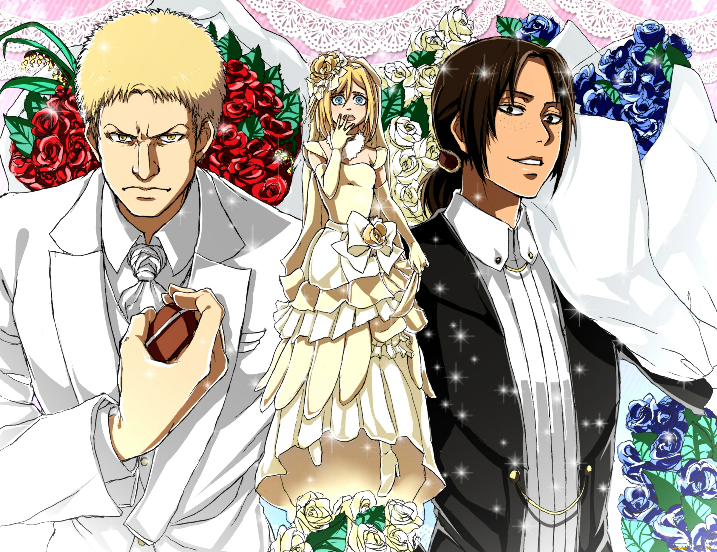 аниме, shingeki, no, kyojin, атака, титанов