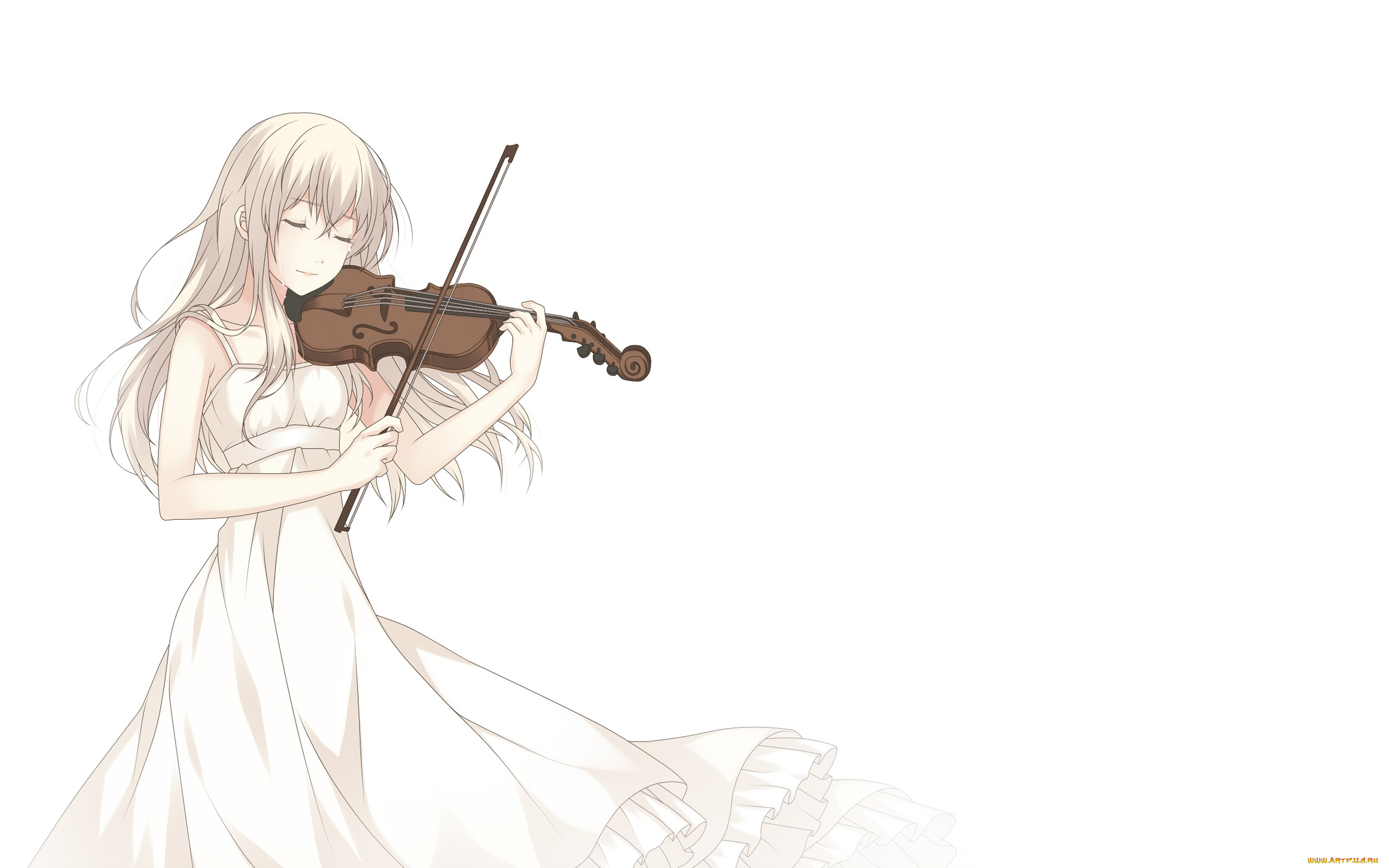 аниме, shigatsu, wa, kimi, no, uso, фон, взгляд, девушка