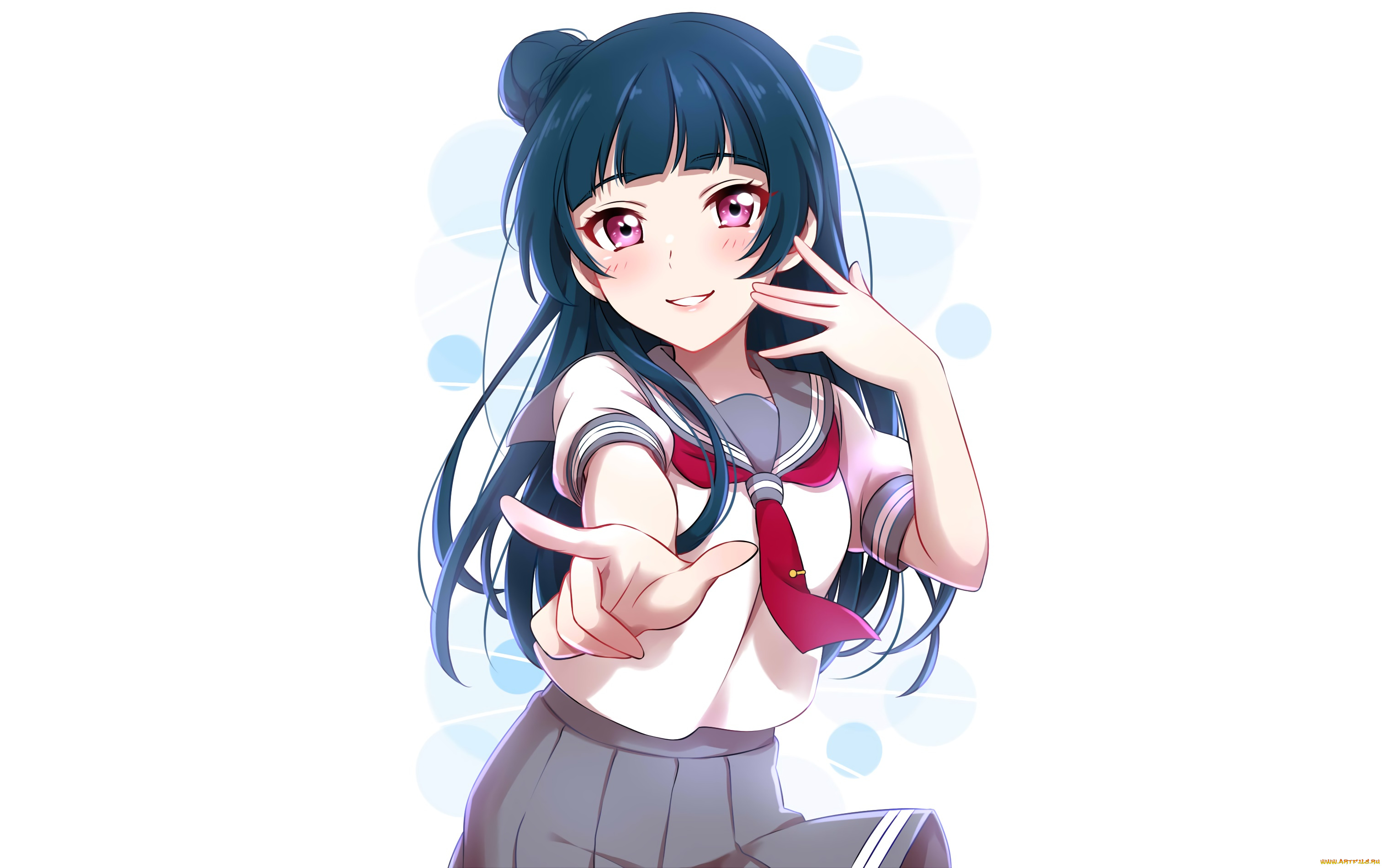 аниме, love, live, , school, idol, project, фон, девушка, взгляд