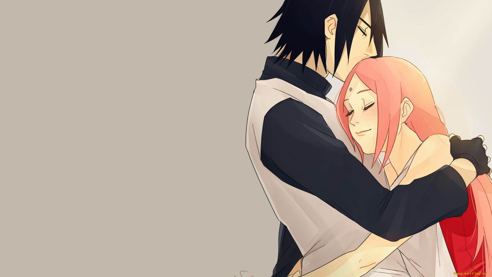 аниме, naruto, сакура, саске, учиха, пара