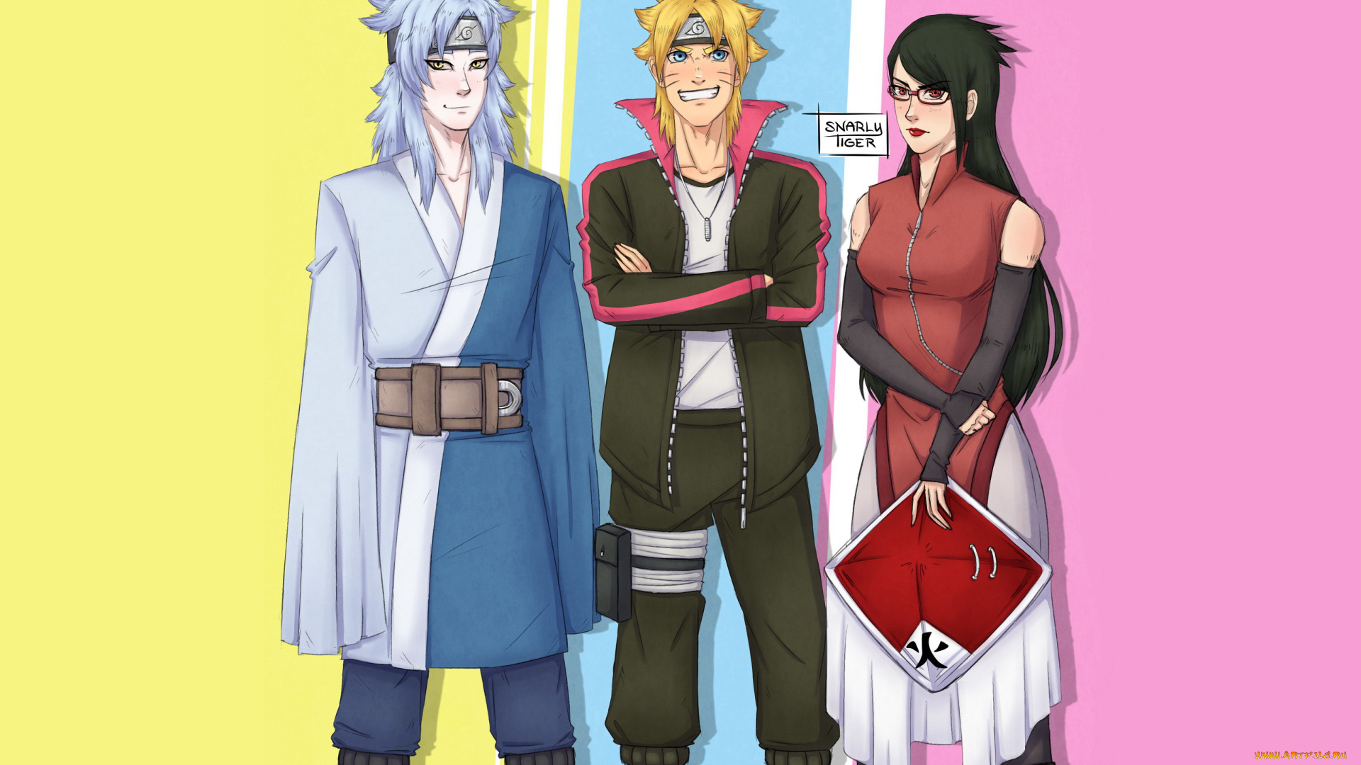 аниме, naruto, шляпа, сарада, боруто, мизуки, шиноби