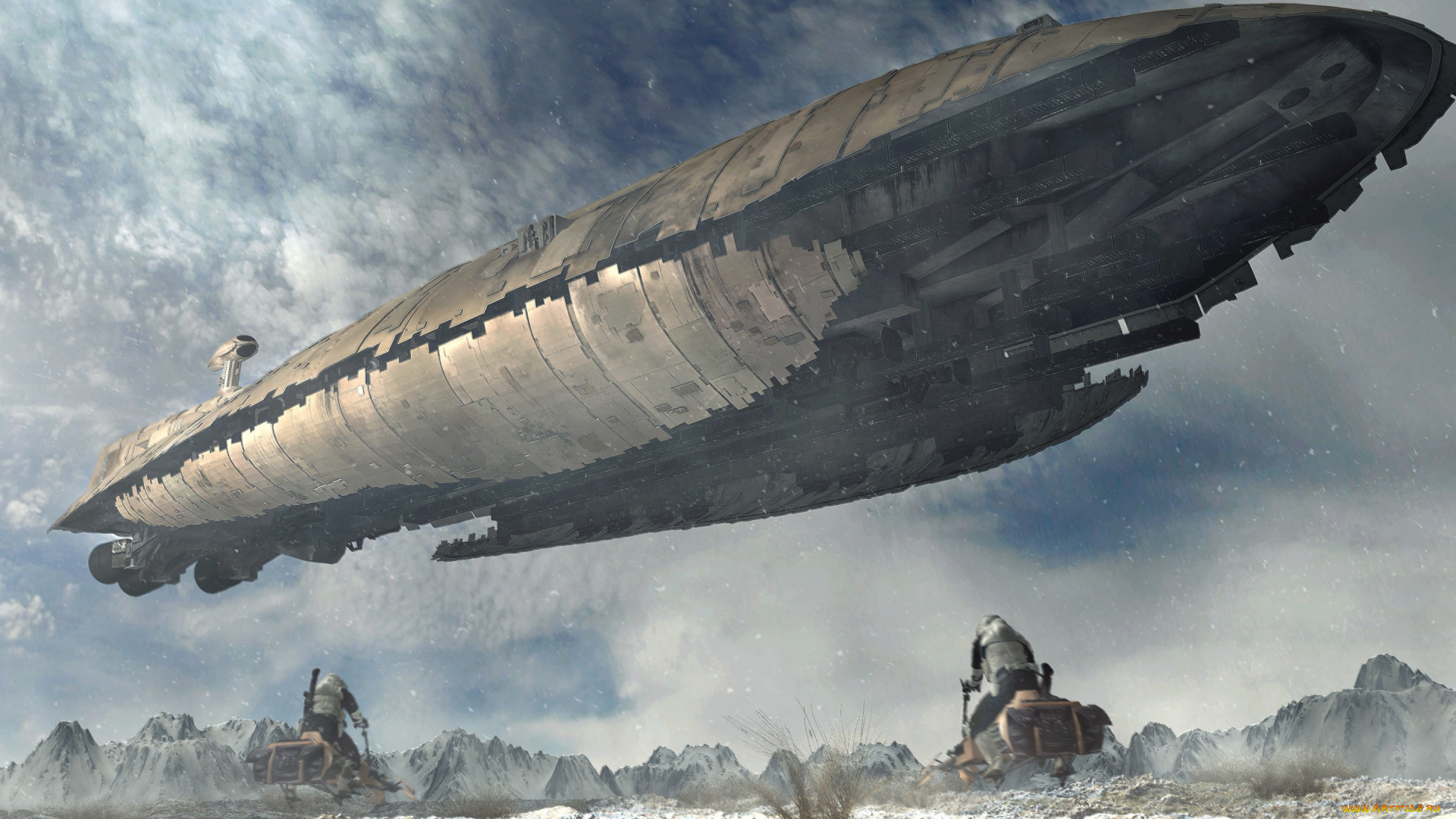 фэнтези, космические, корабли, , звездолеты, , станции, небо, sw, universe, горы, летательный, аппарат, interception