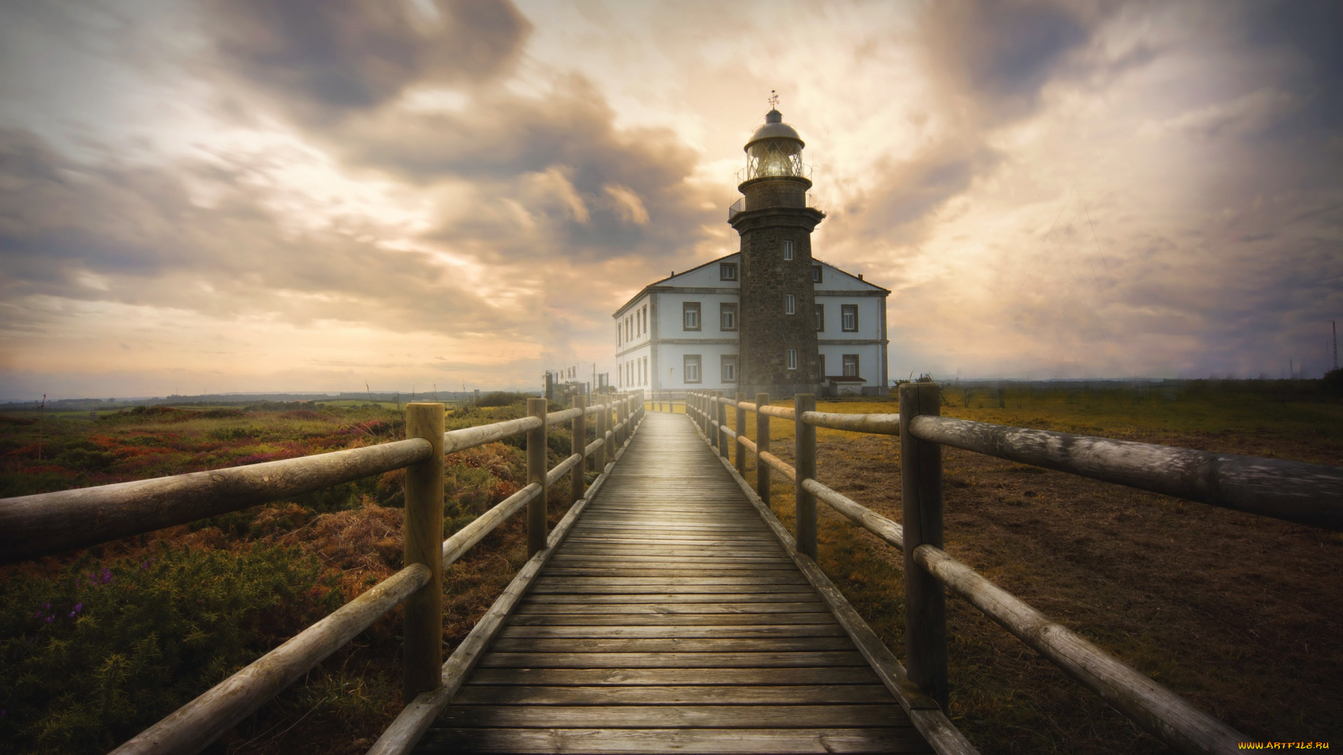 природа, маяки, faro, cabo, de, penas, sky, aviles, lighthouse