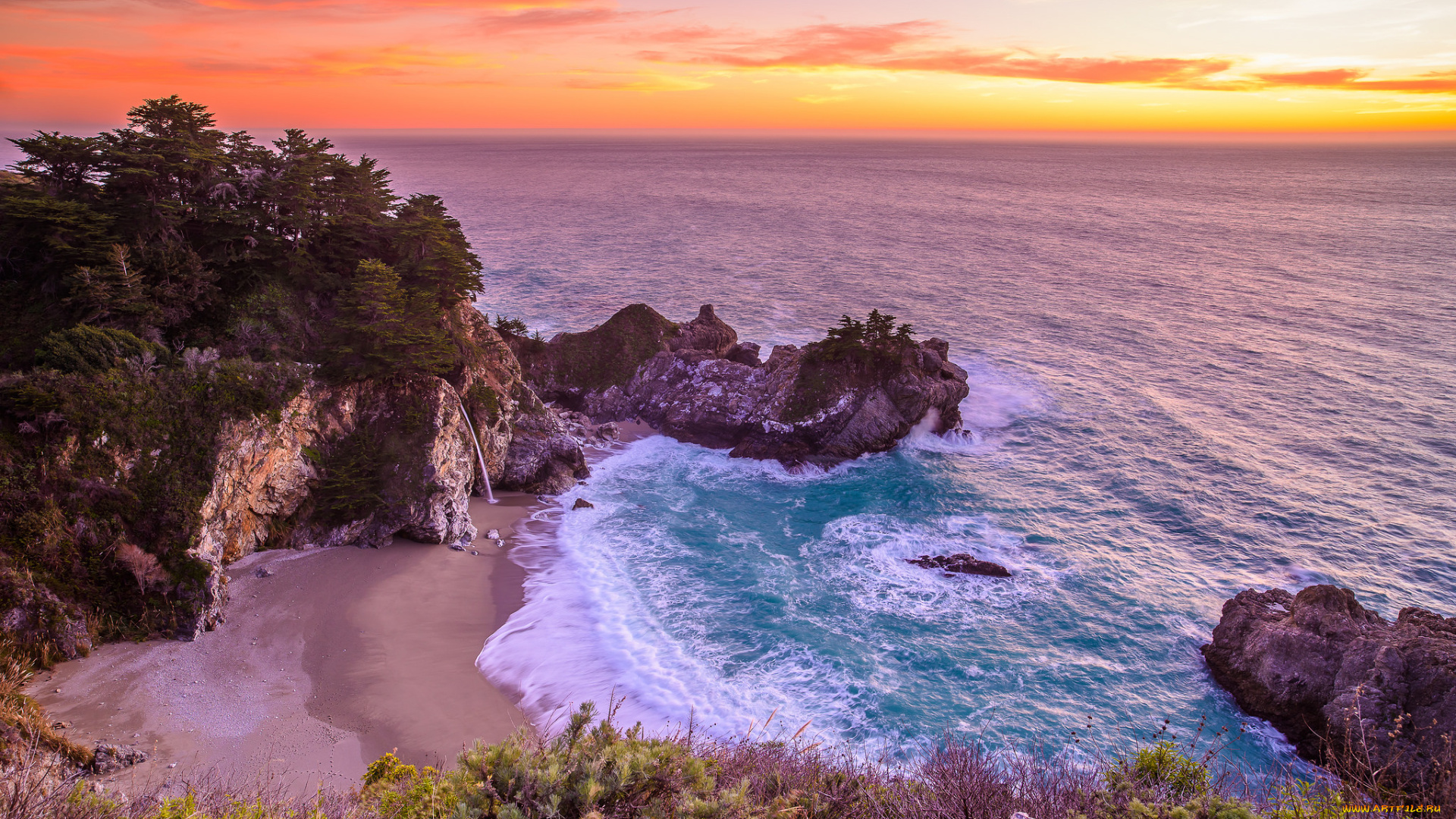 природа, побережье, простор