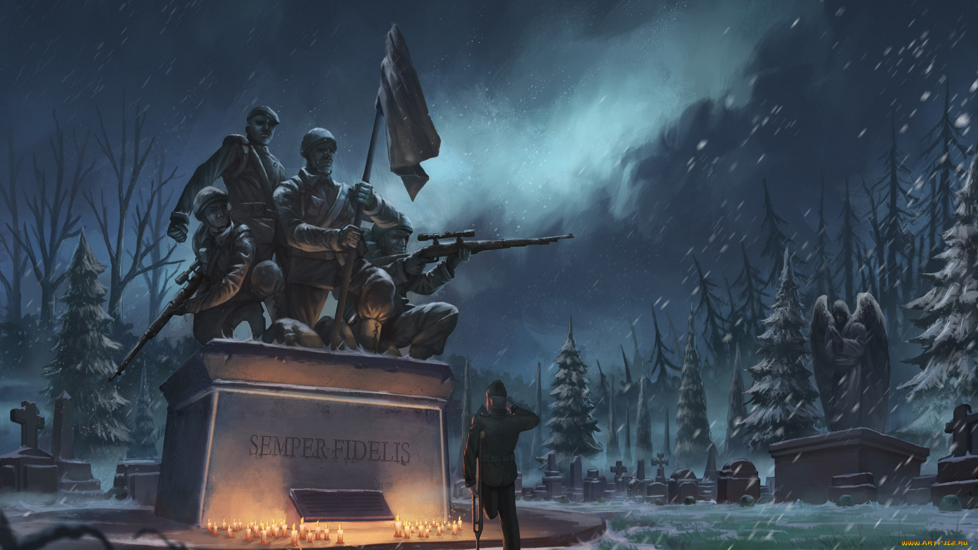 рисованное, комиксы, памятник, caravan, challenge, кладбище, last, man, standing, инвалид, честь, человек