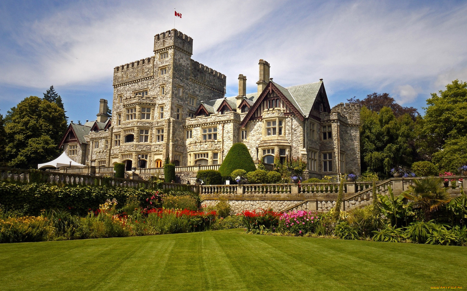 города, замки, англии, здание, город, замок