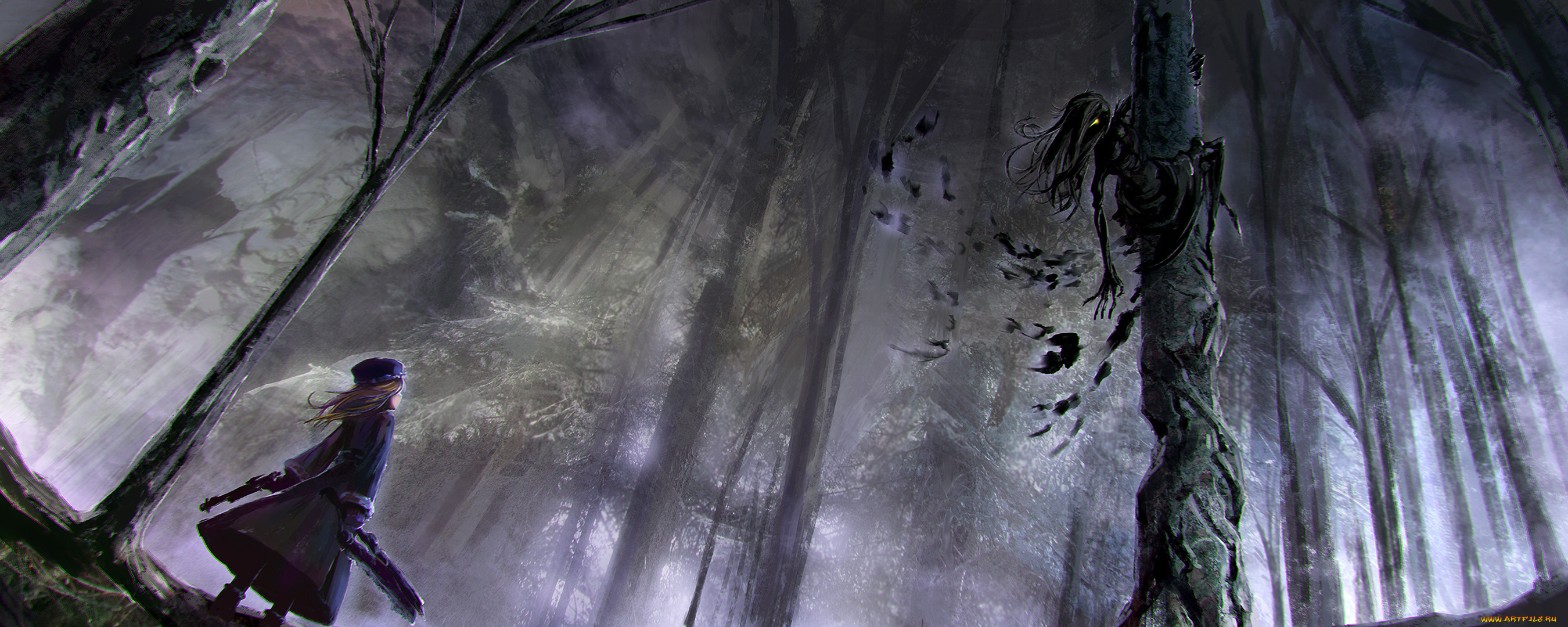 аниме, животные, , существа, ночь