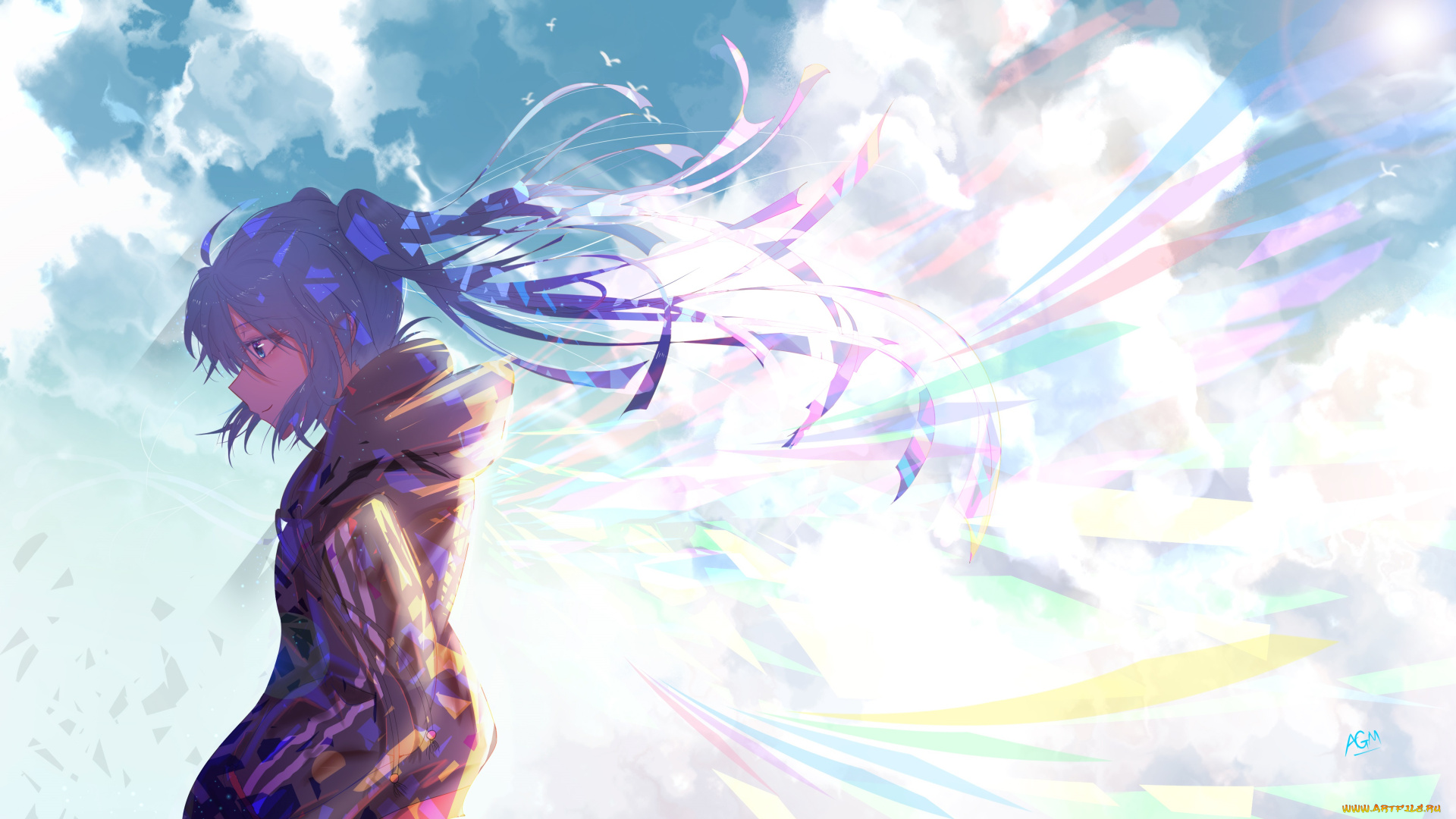 аниме, vocaloid, девушка