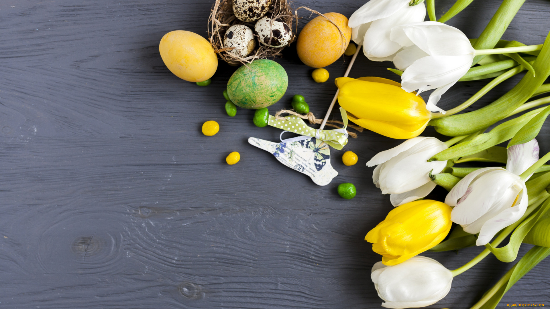 праздничные, пасха, тюльпаны