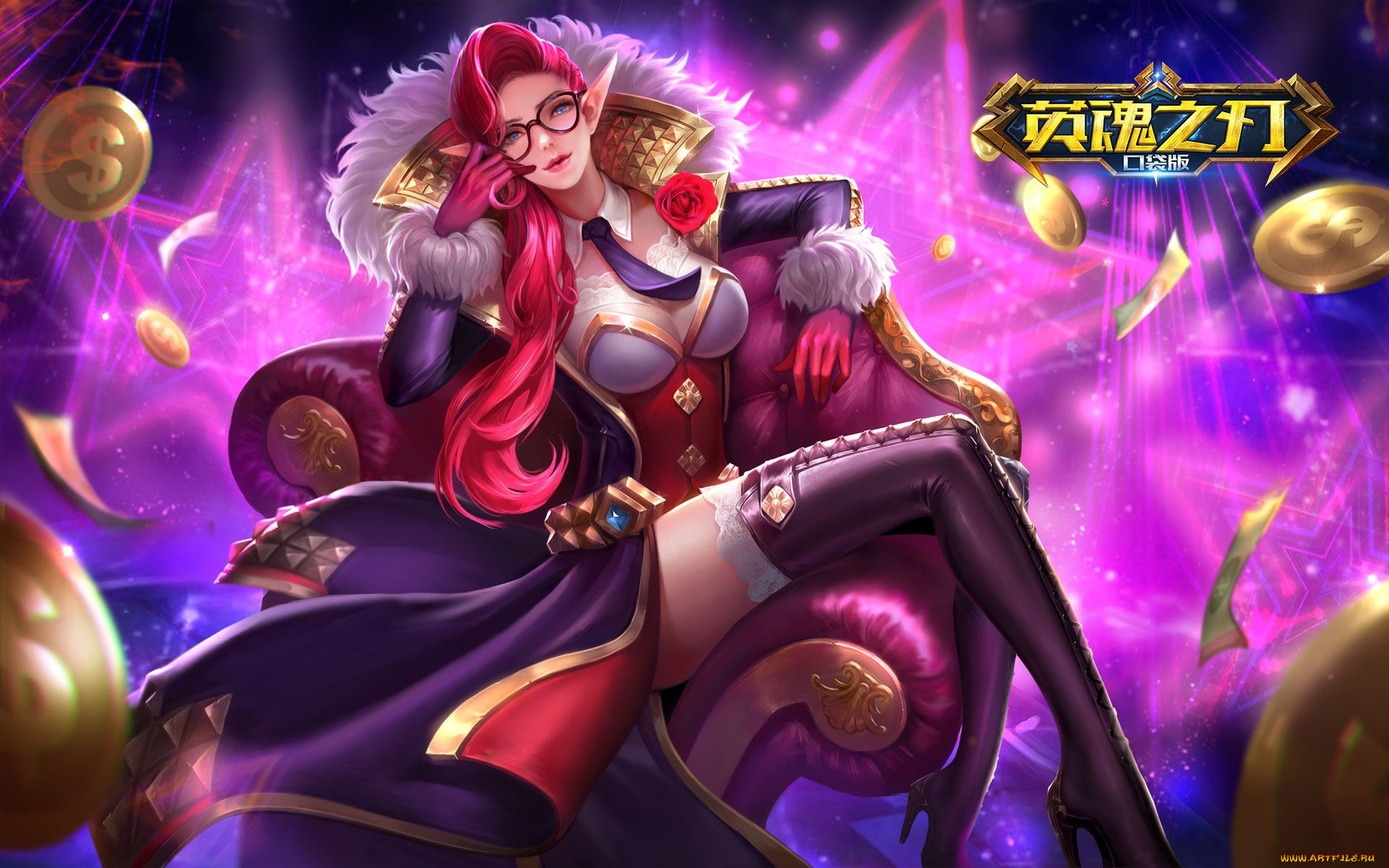 видео, игры, heroes, evolved, девушка, очки, уши, кресло, звезды