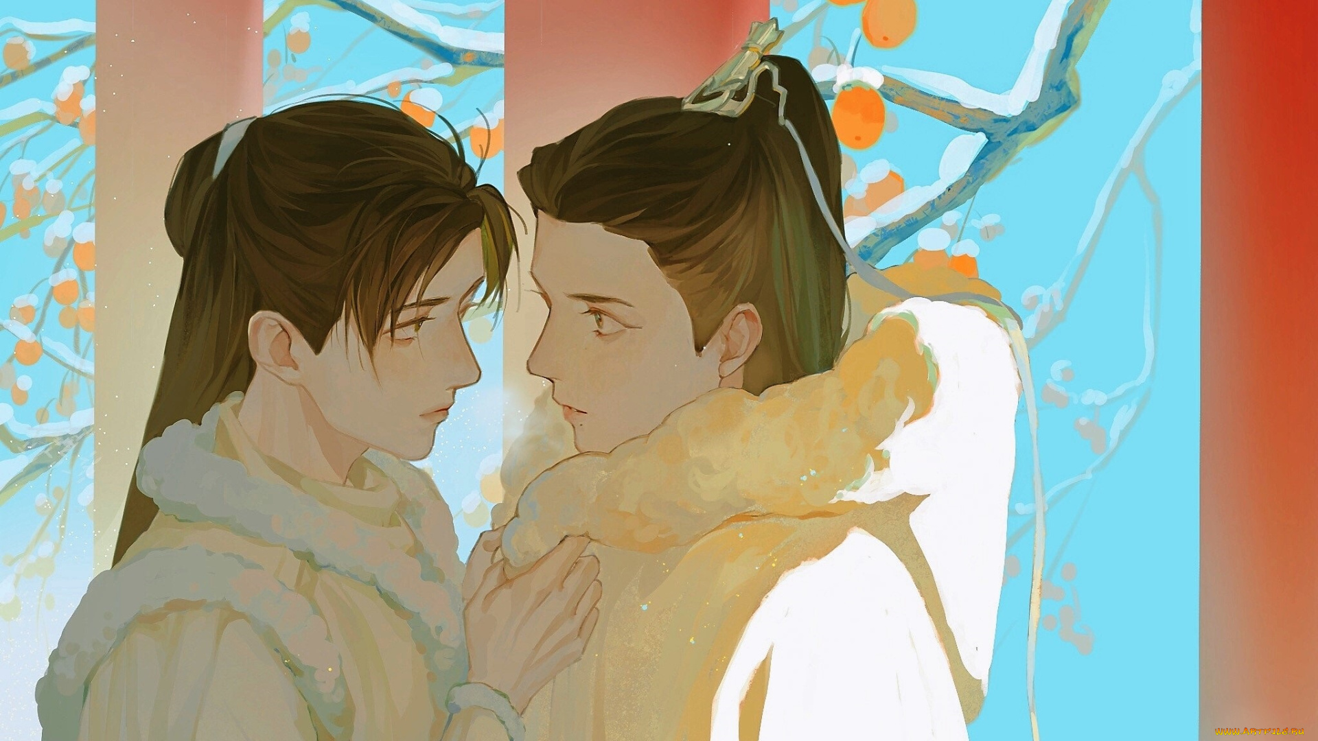 аниме, unknown, , другое, , парни, фрукты, снег