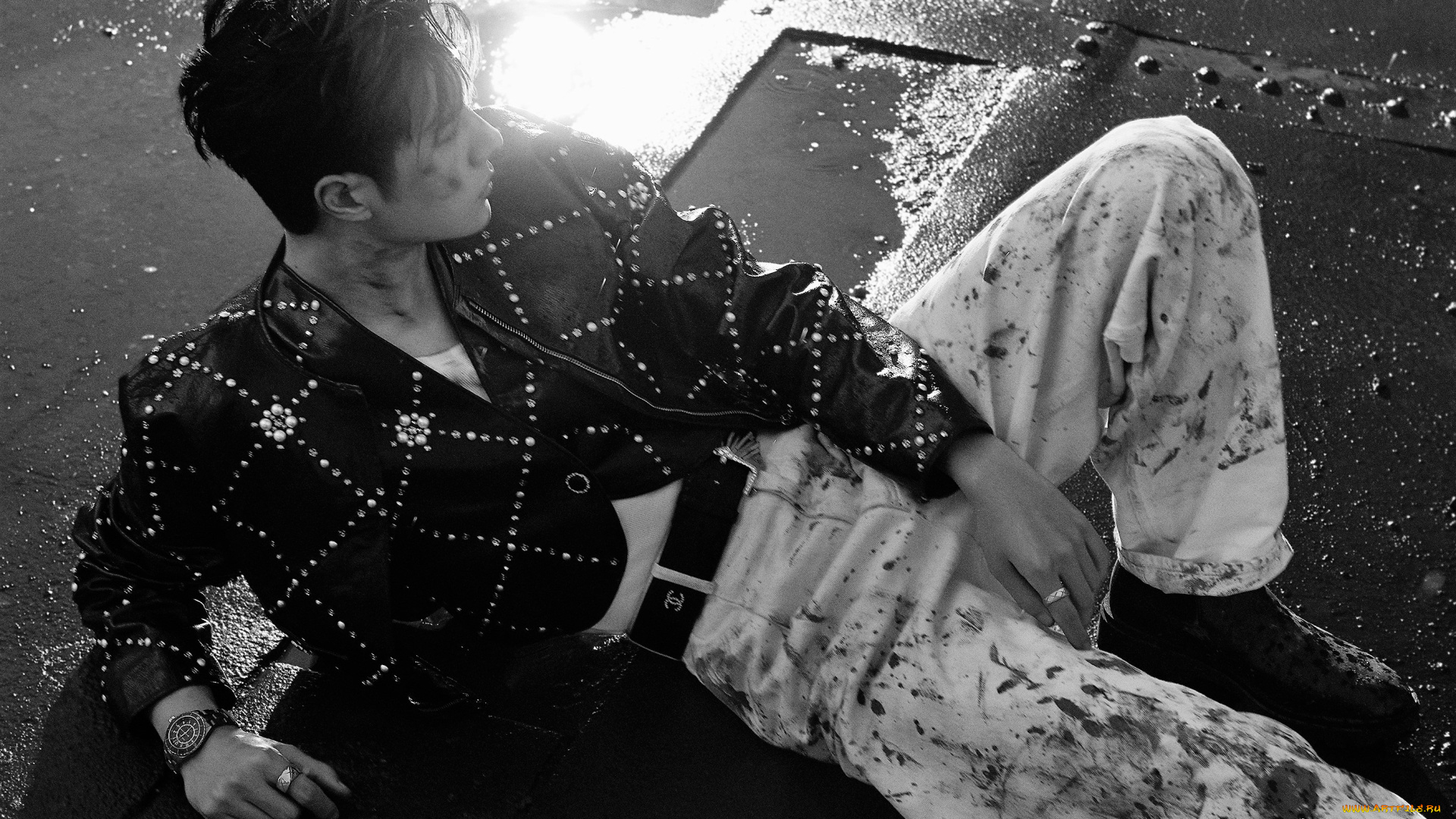 мужчины, wang, yi, bo, актер, певец, грязь, лужи